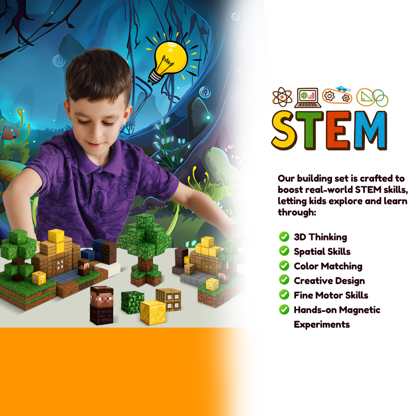 Magnetic Blocks - Magnetic Tiles Building Blocks Toddler Toys