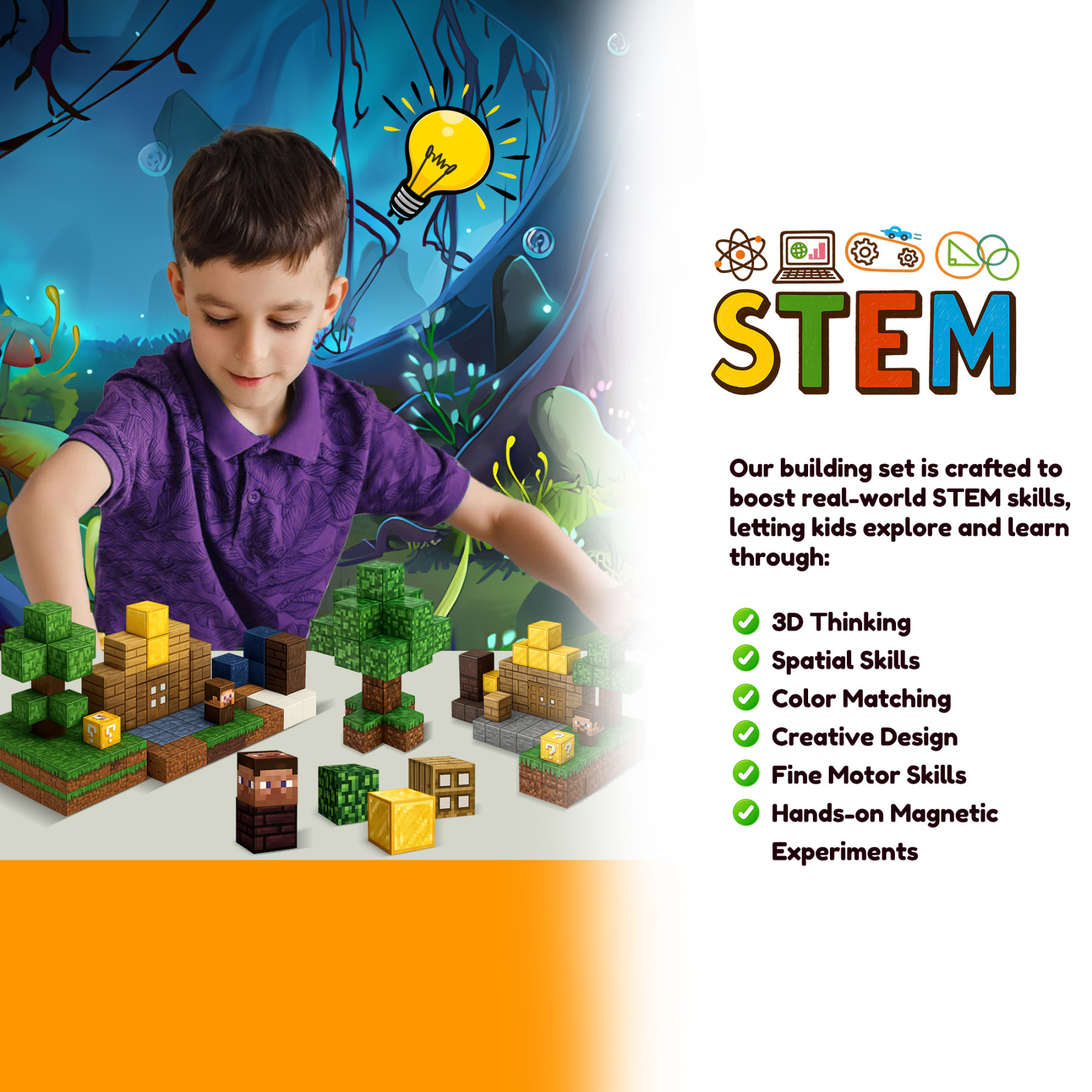 Magnetic Blocks - Magnetic Tiles Building Blocks Toddler Toys