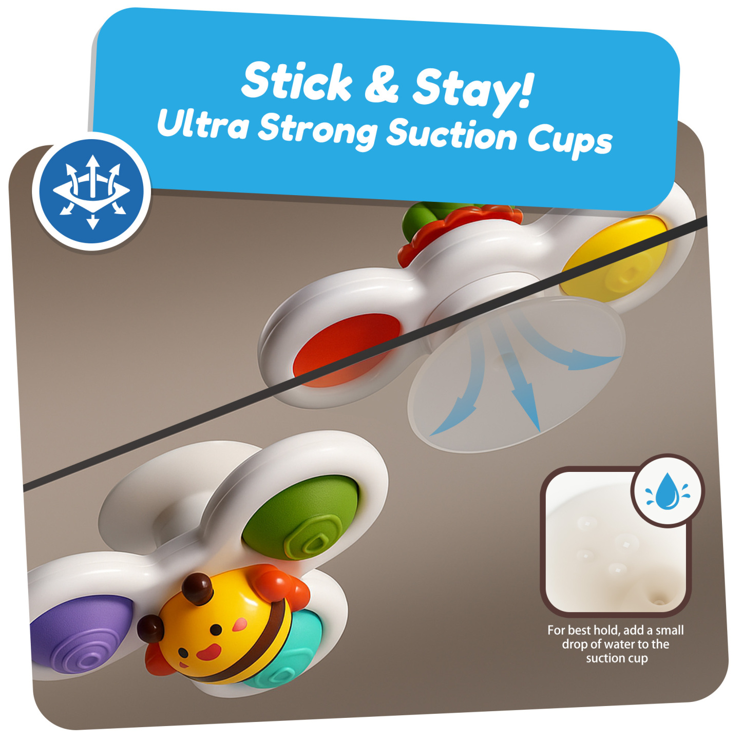 Suction Cup Rotating Sensory Bath Toys