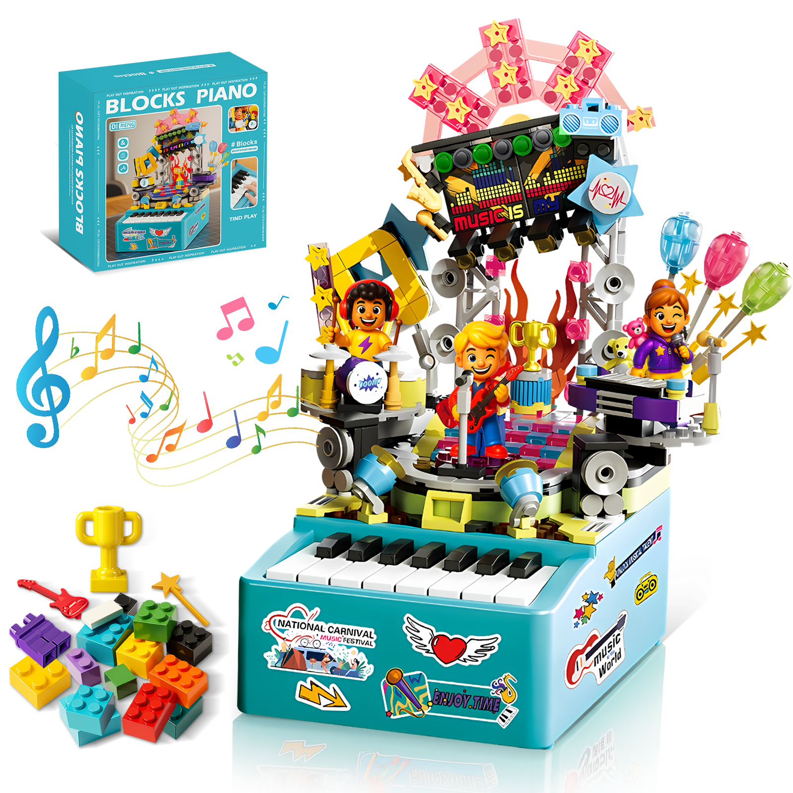 STEM Piano Music Building Block Set with Light & Sound