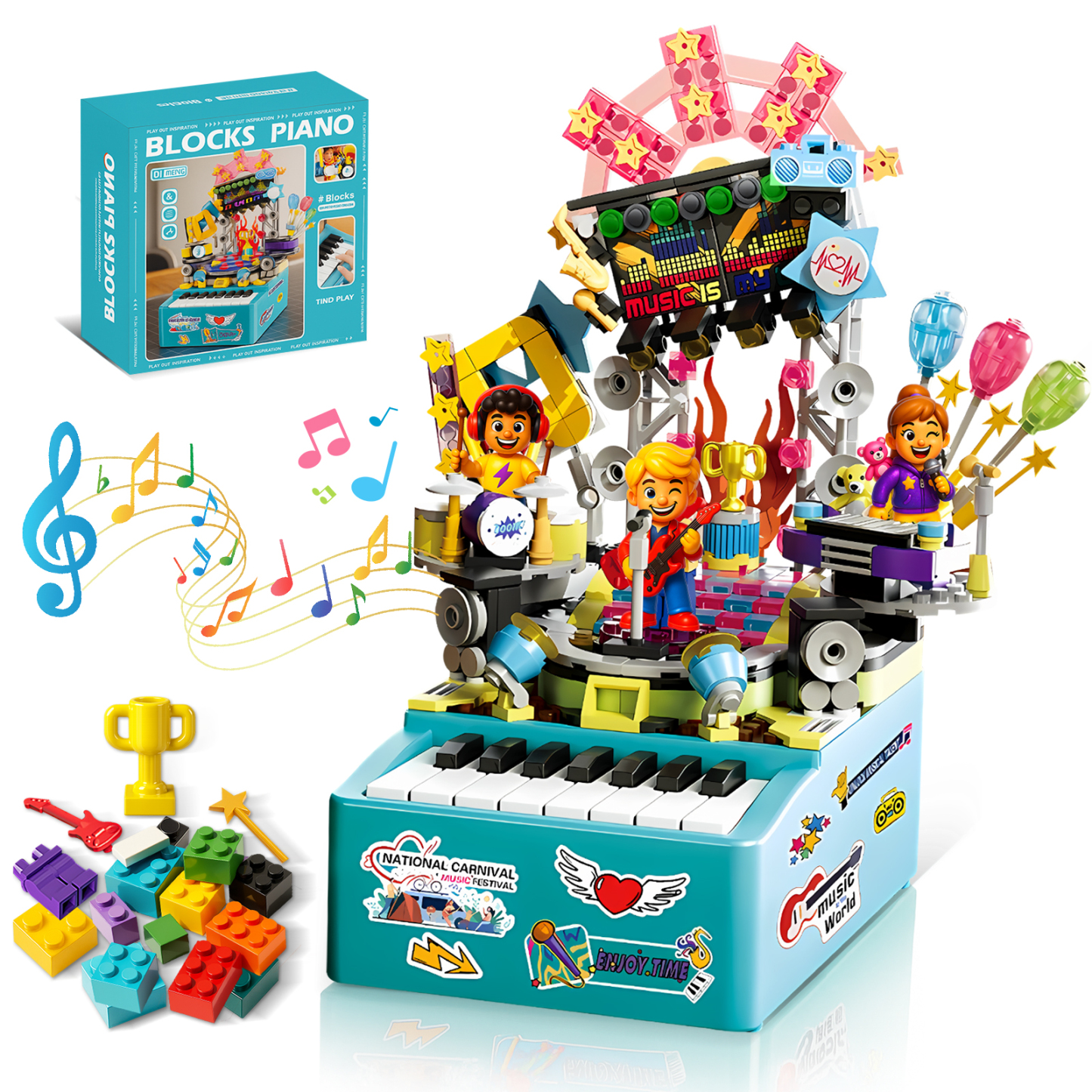 STEM Piano Music Building Block Set with Light & Sound