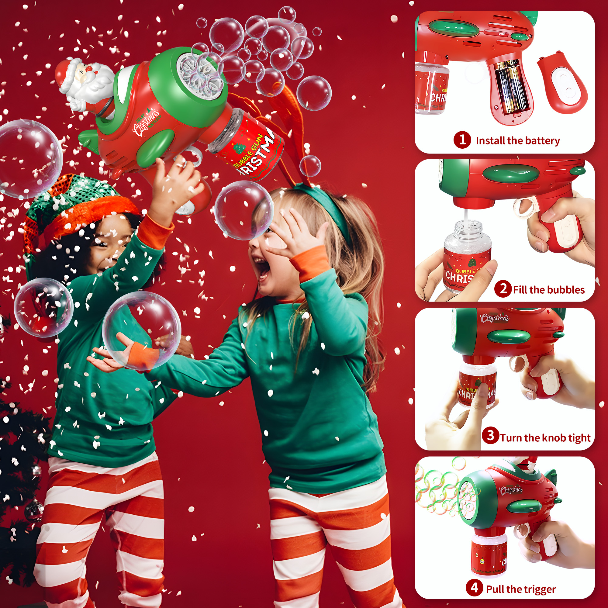 Christmas Bubble Gun 