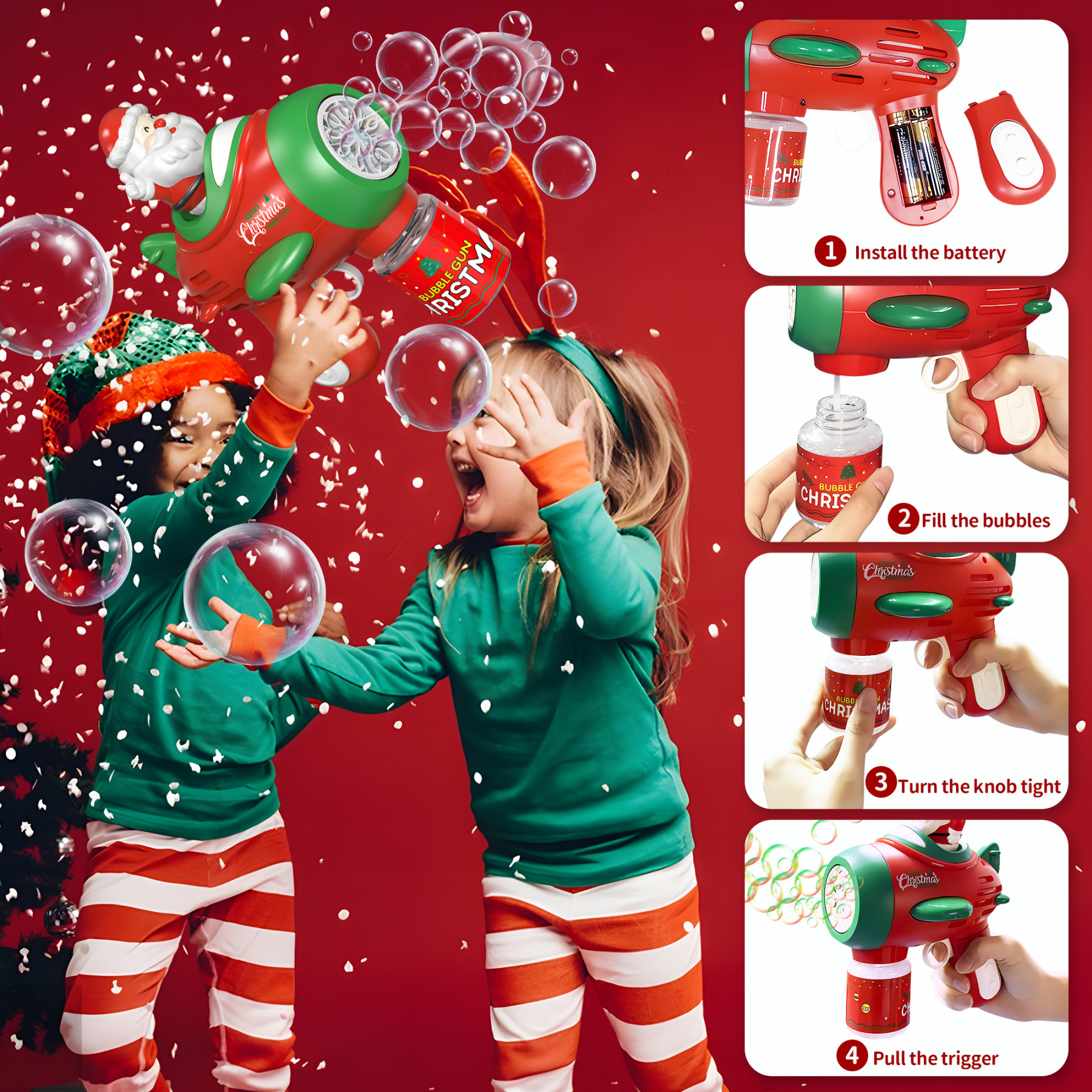 Christmas Bubble Gun 