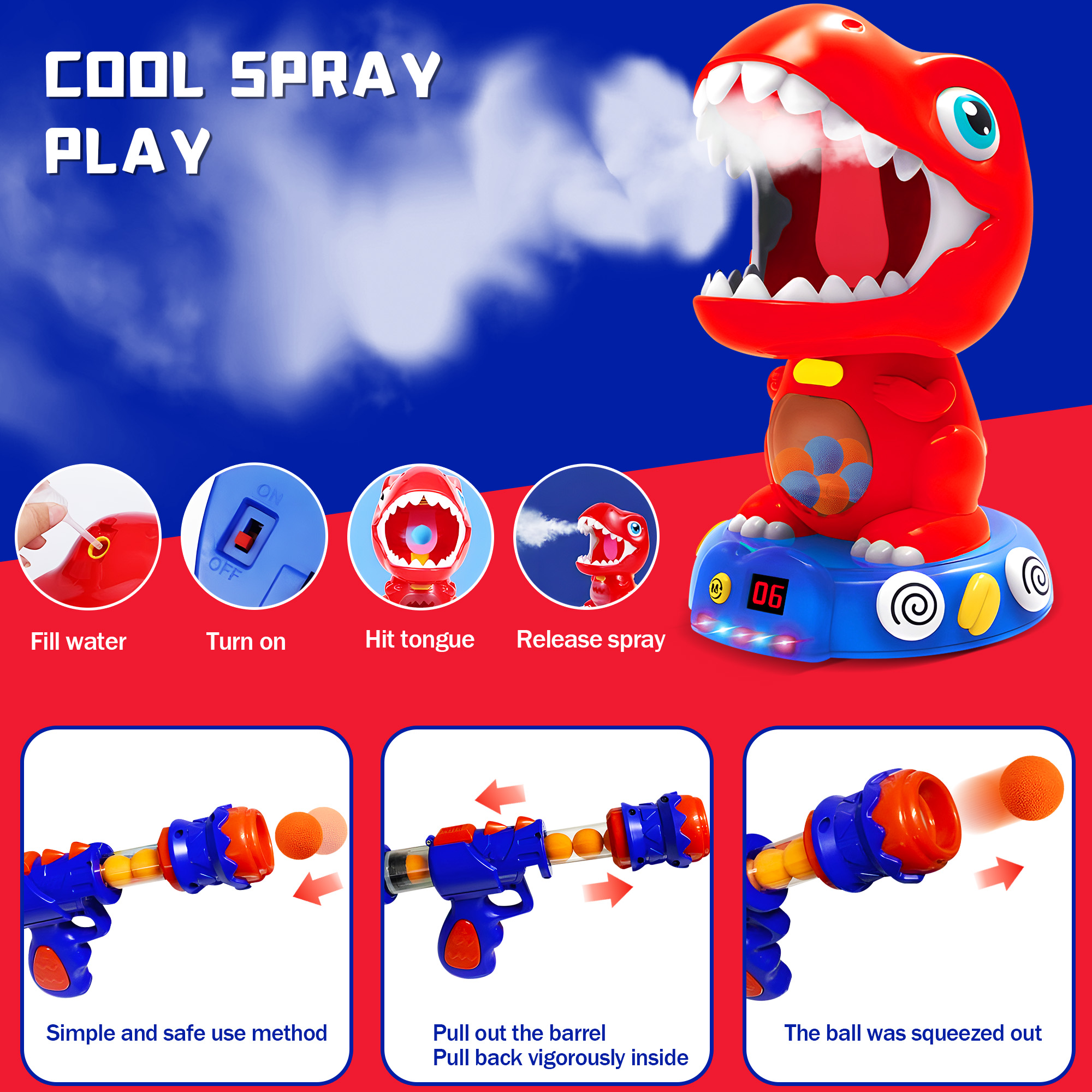 Movable Dinosaur Shooting Toys