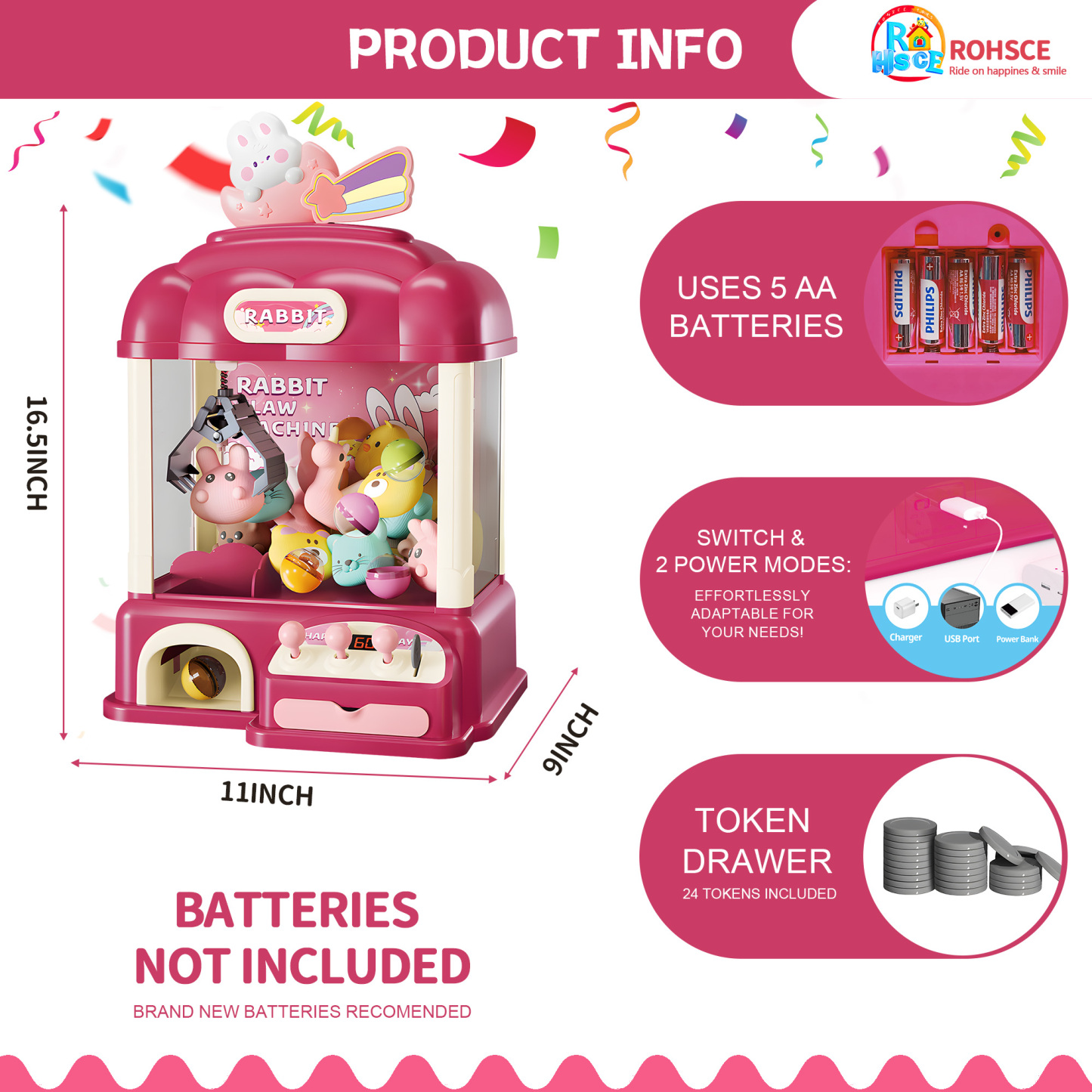 Kids Claw Machine with Toys Inside