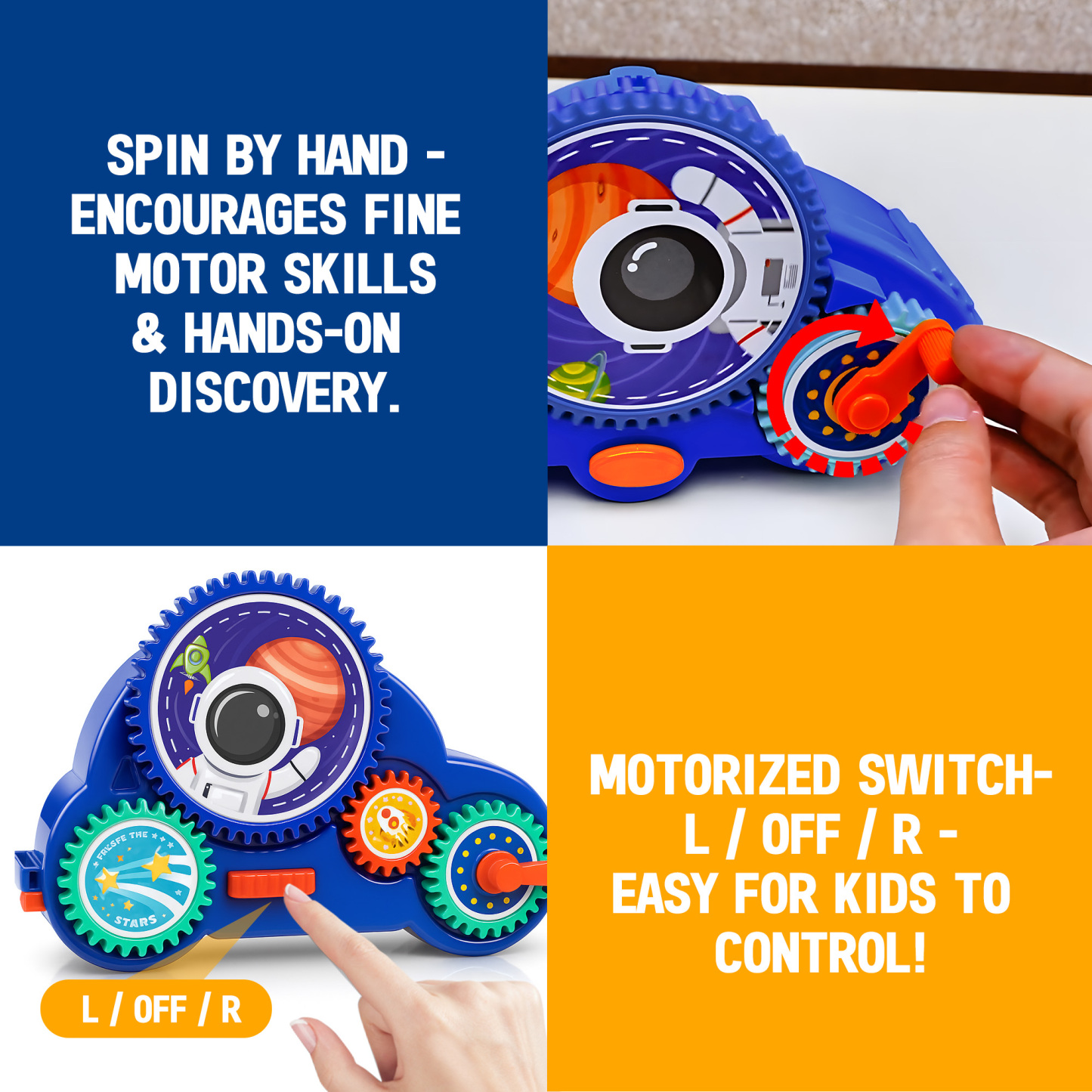 Motorized Spinning Gear Building Toys for Kids