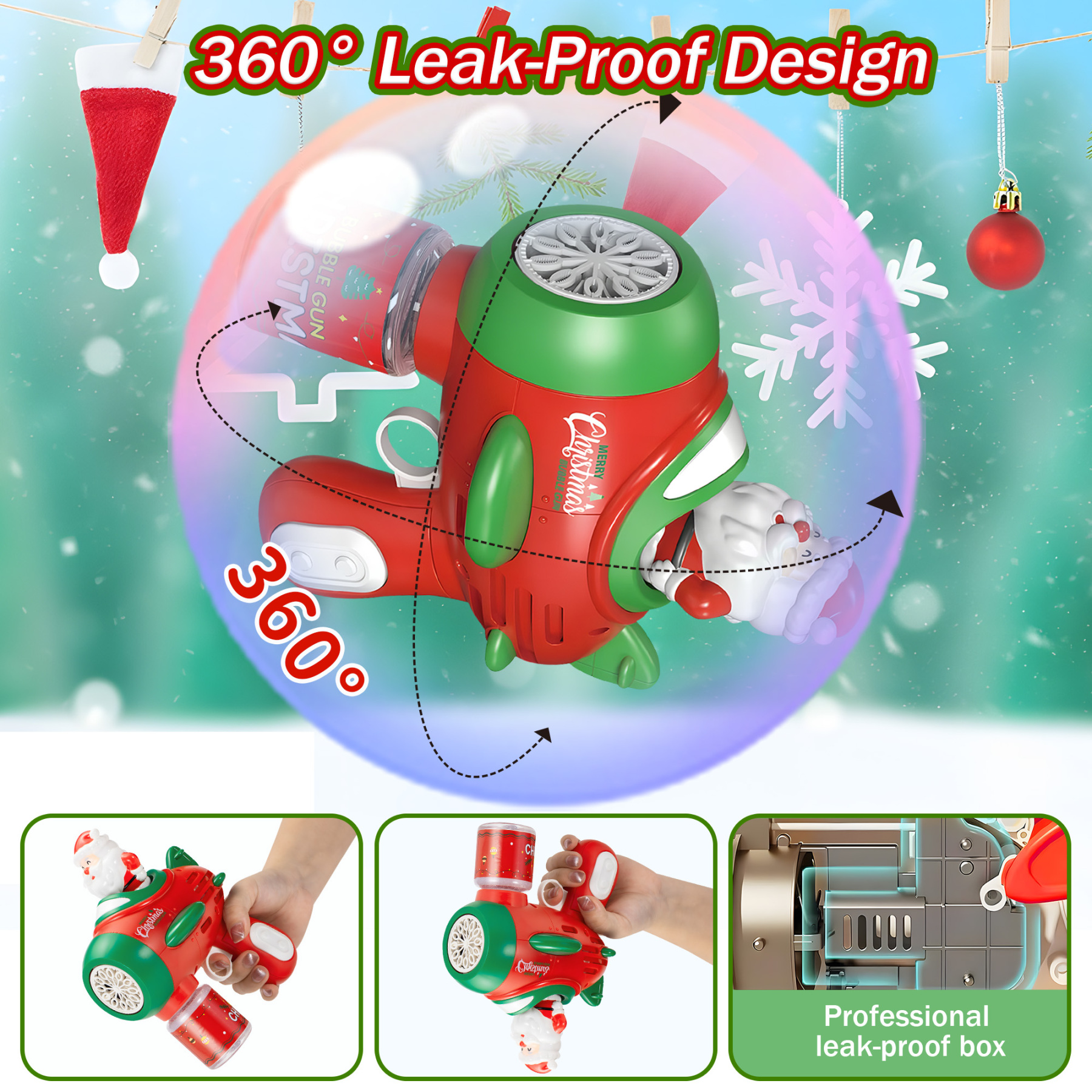 Christmas Bubble Gun 