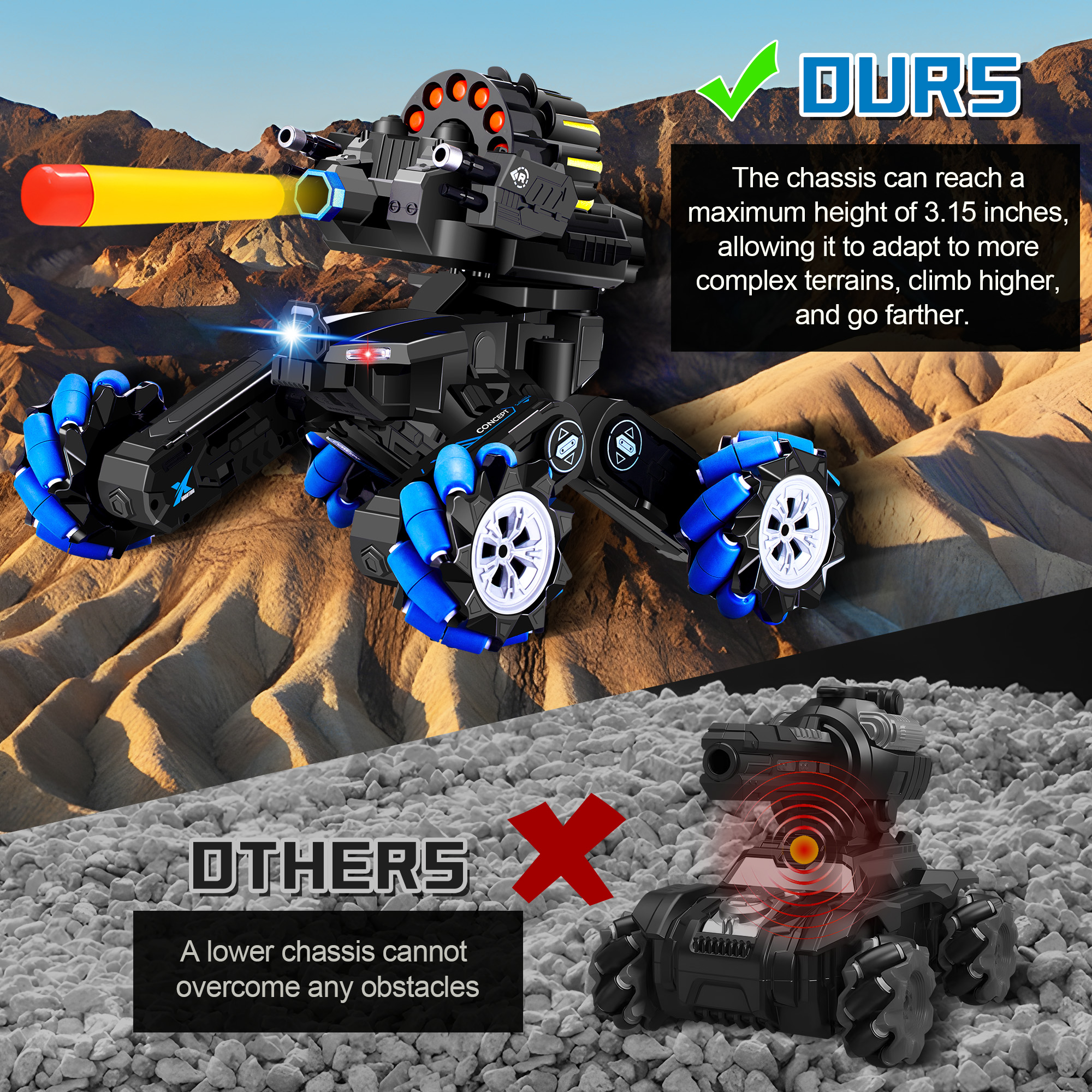 RC Tank That Shoots Gesture Sensing RC Tank