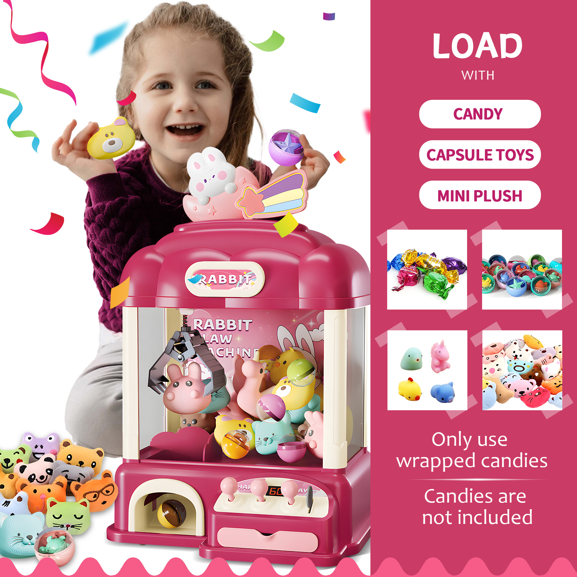 Kids Claw Machine with Toys Inside