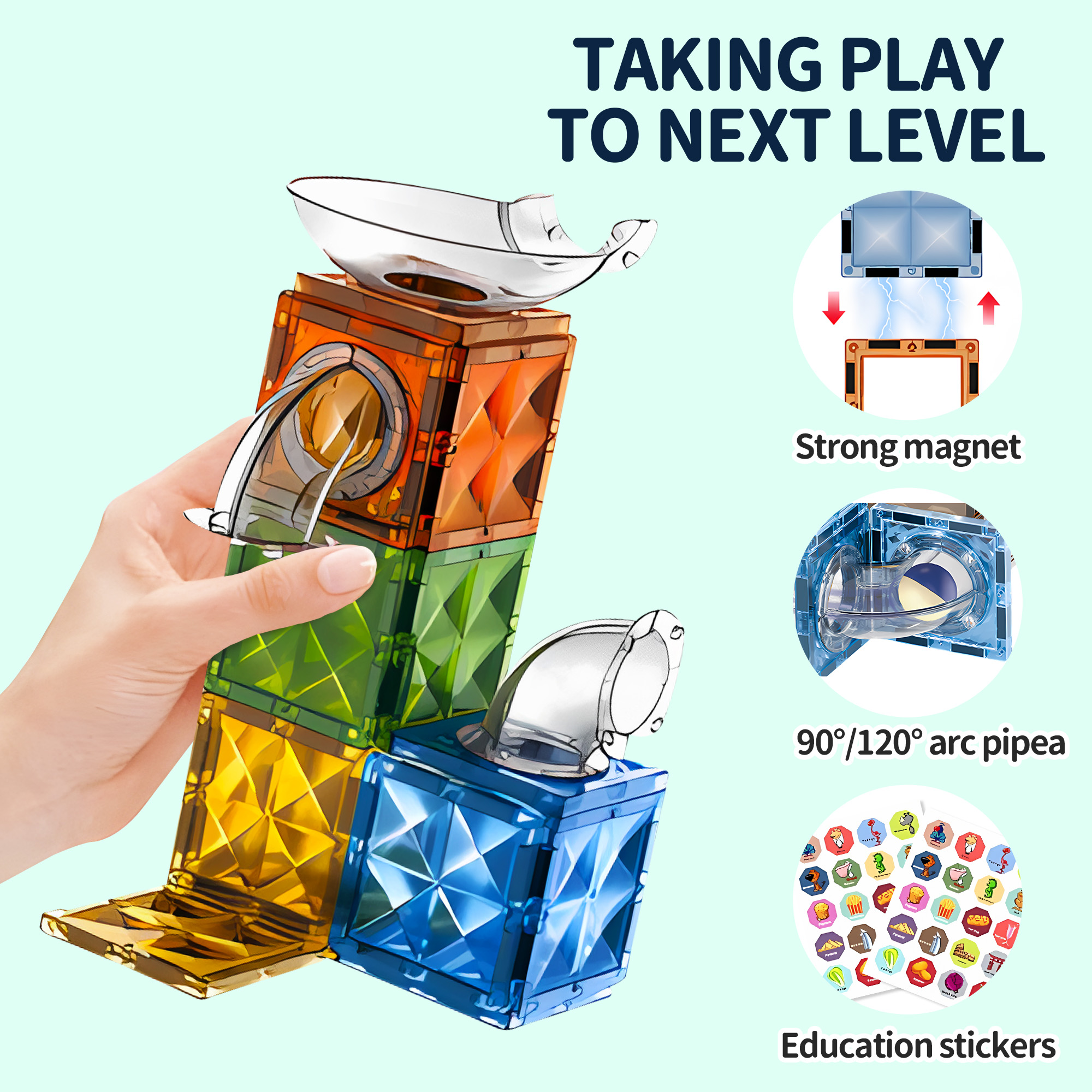 Glowing Magnetic Marble Run Set 142PCS