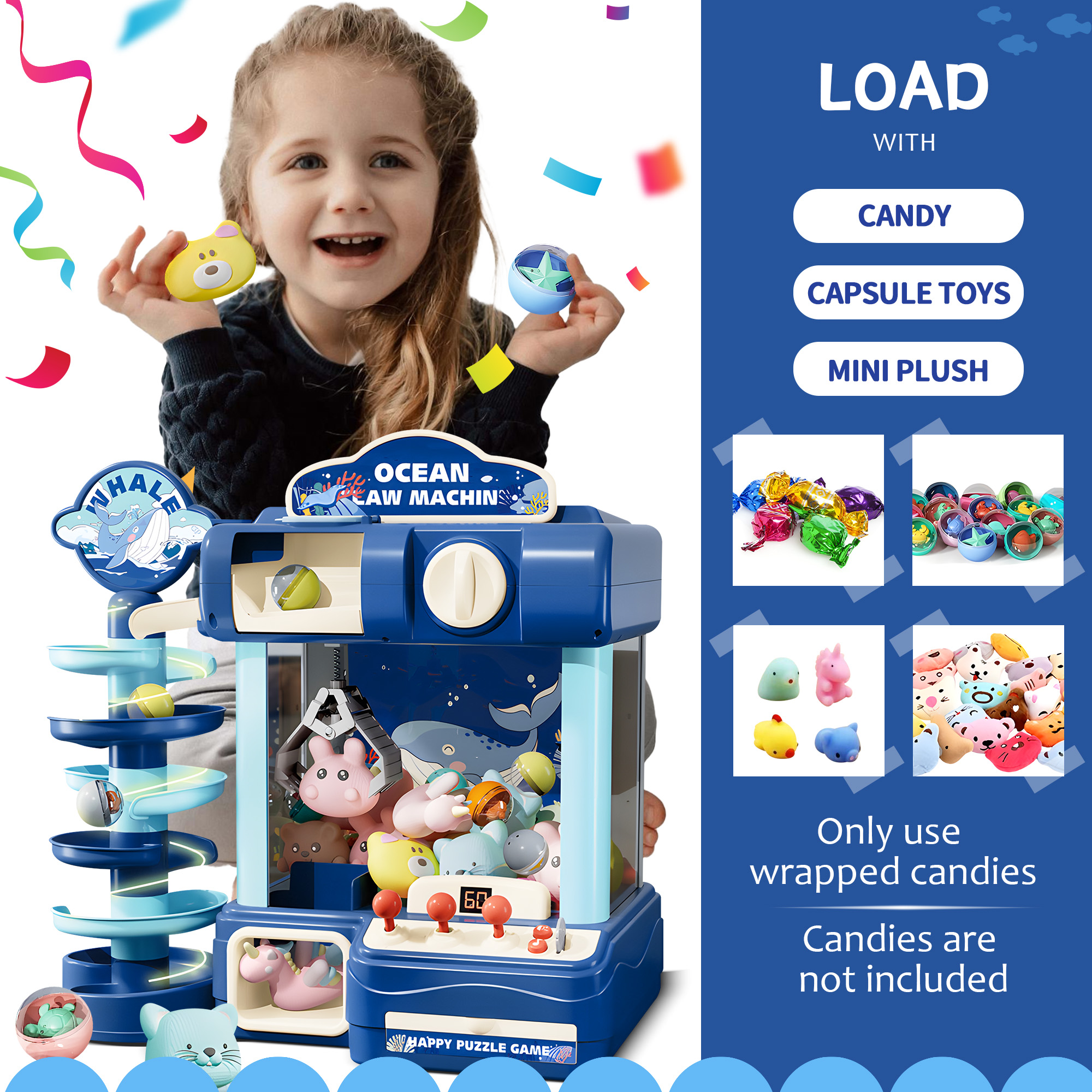 2 in 1 Big Claw Machine for Kids