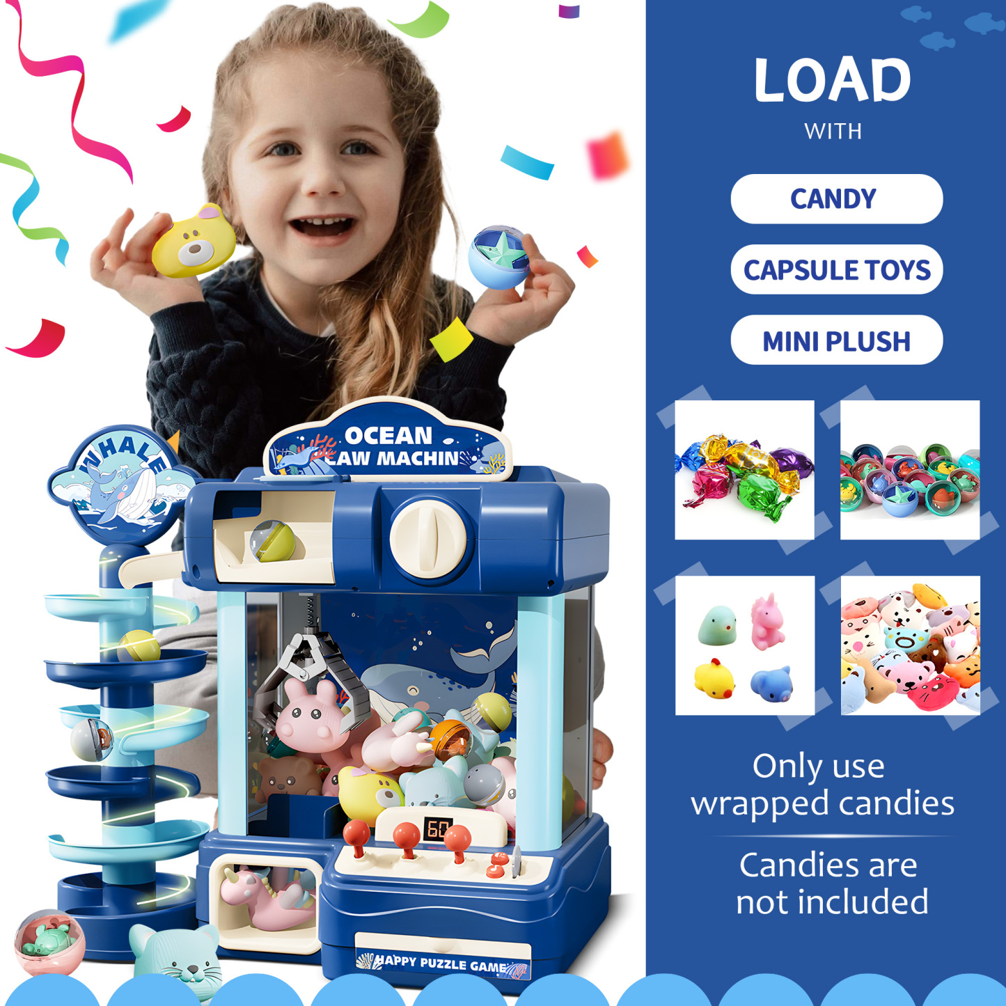 2 in 1 Big Claw Machine for Kids