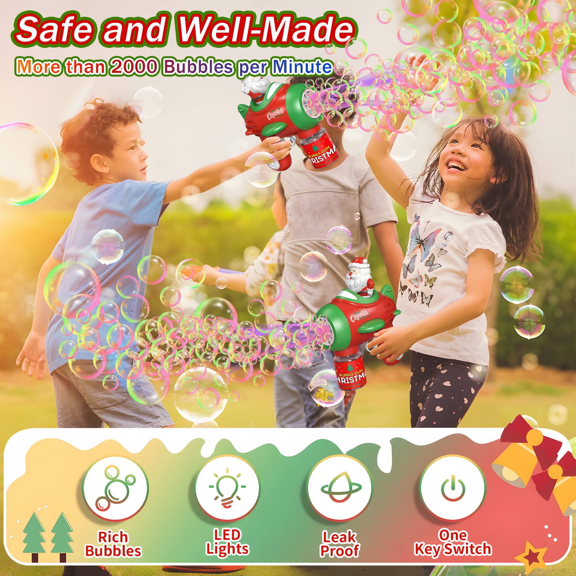 Christmas Bubble Gun 