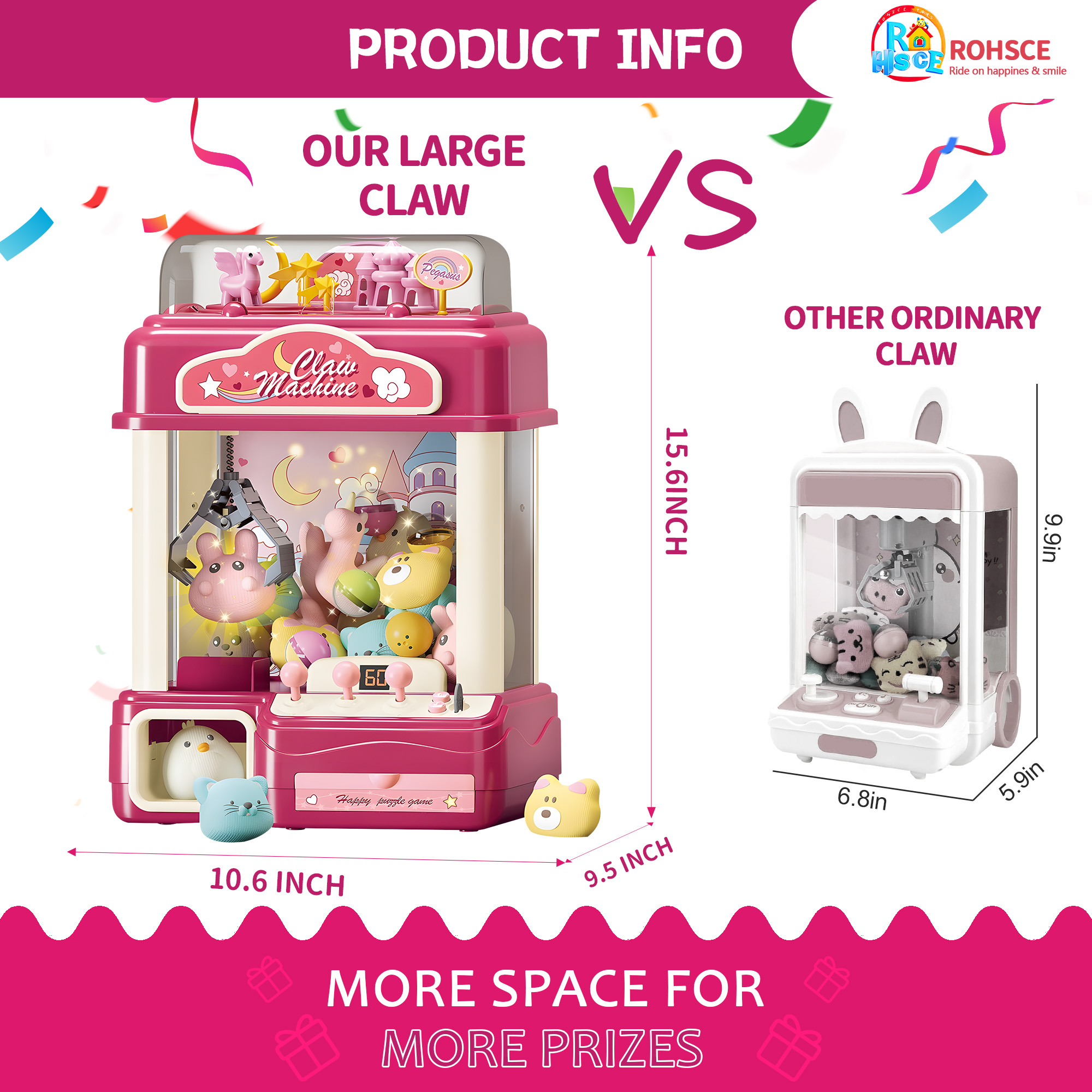Interactive Claw Toy Arcade Machine with Prizes