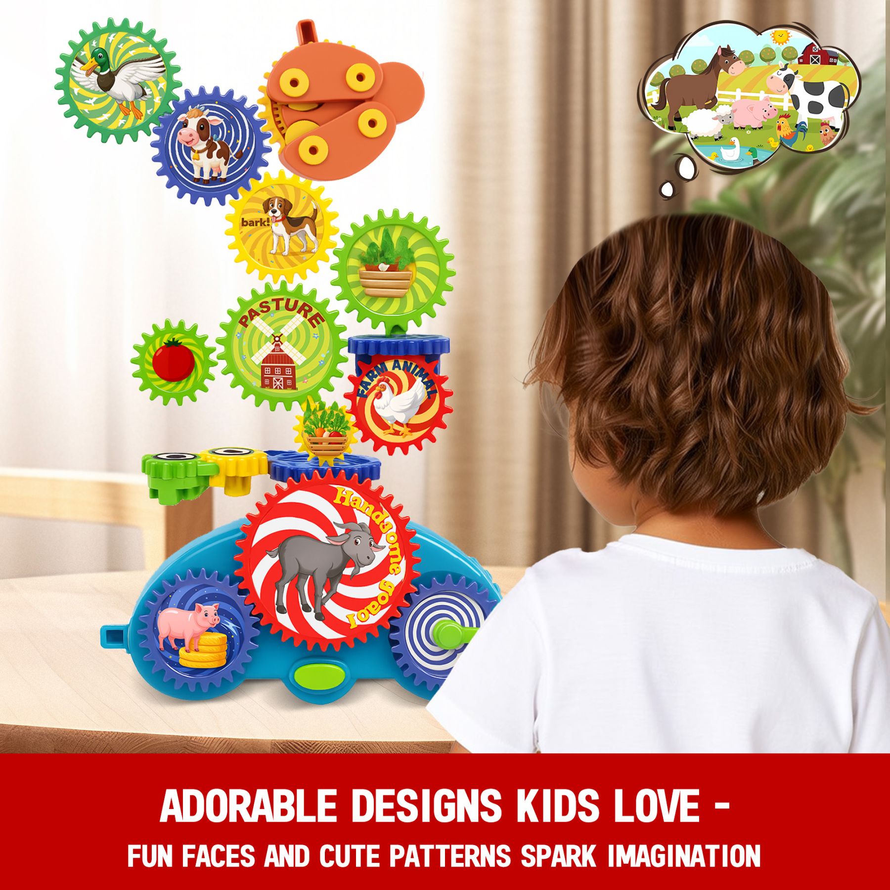 Animal Themed Motorized Gear Toys for Toddlers