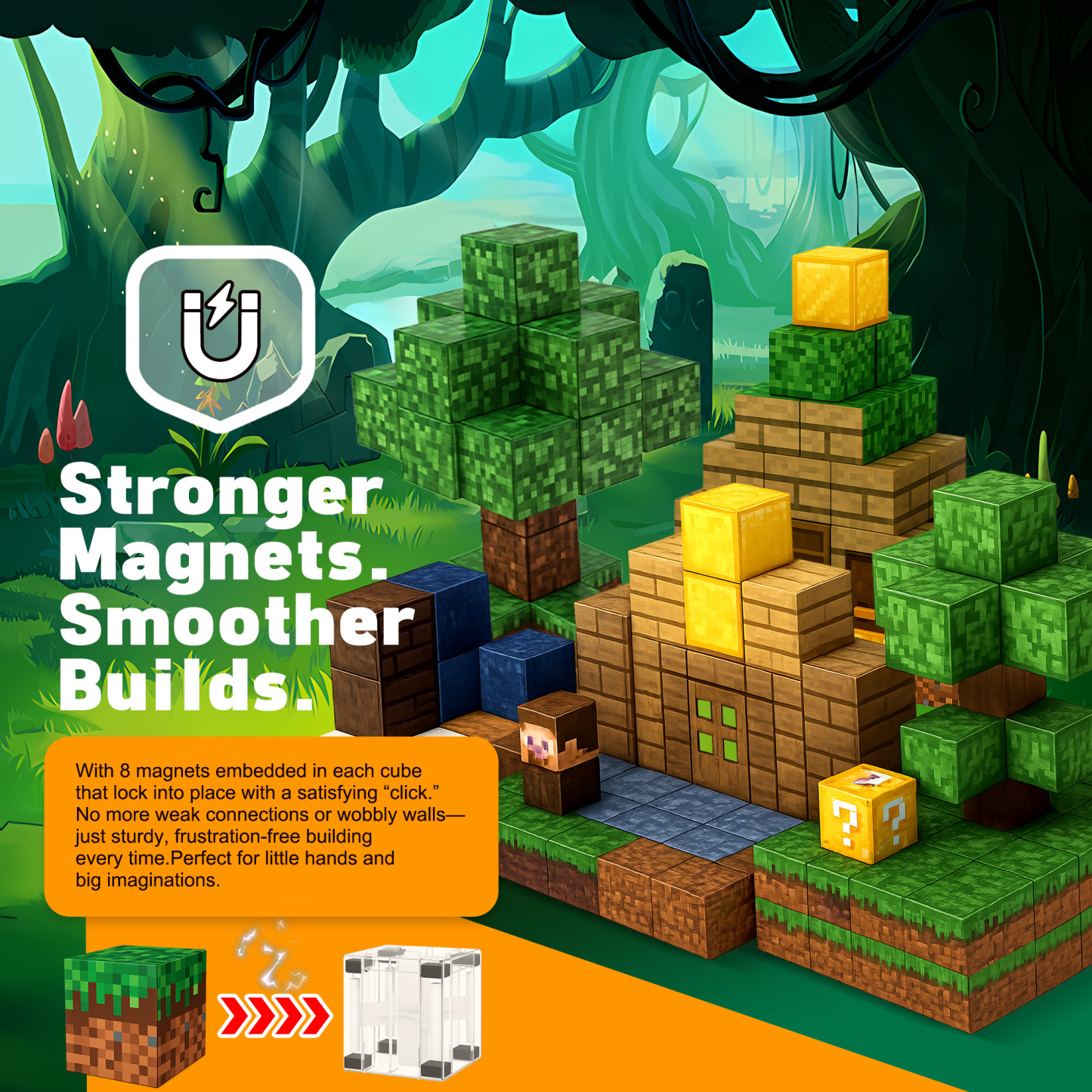 Magnetic Blocks - Magnetic Tiles Building Blocks Toddler Toys