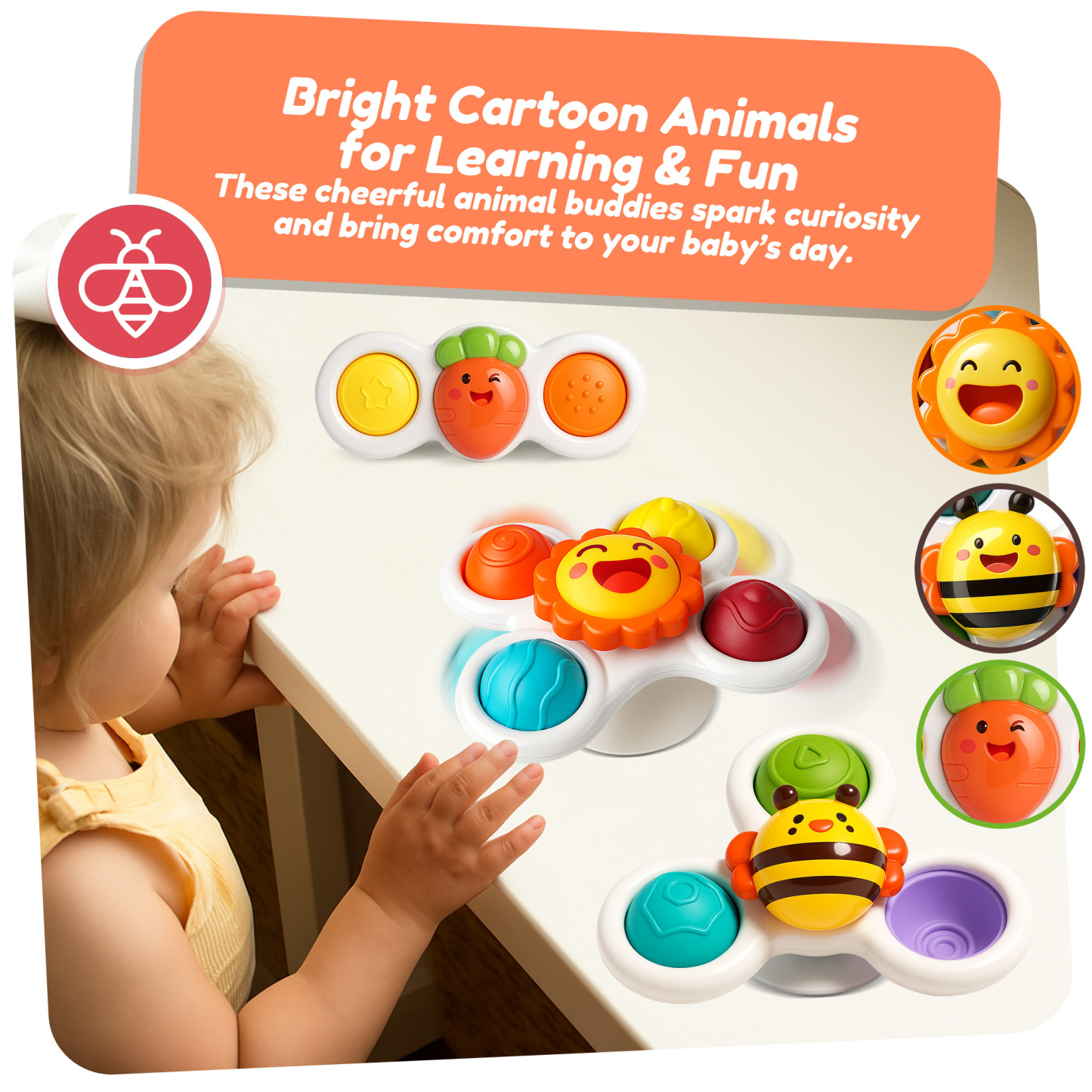 Suction Cup Rotating Sensory Bath Toys