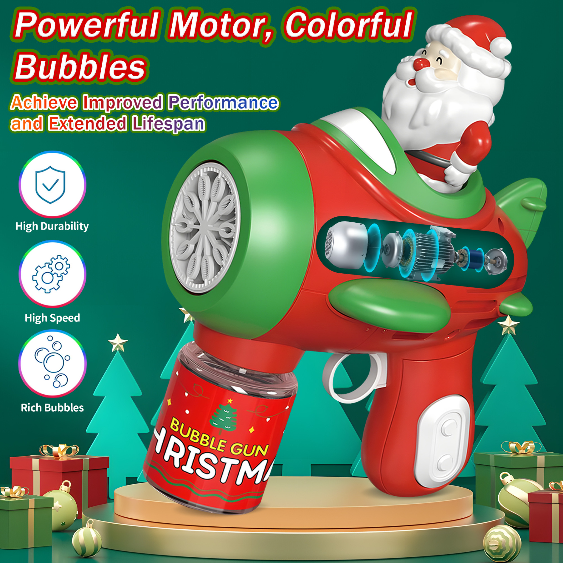 Christmas Bubble Gun 