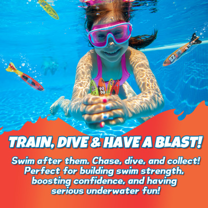 4 Pieces Torpedo Shark Diving Toys