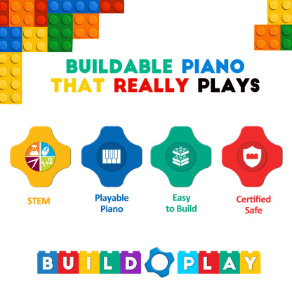 STEM Piano Music Building Block Set with Light & Sound