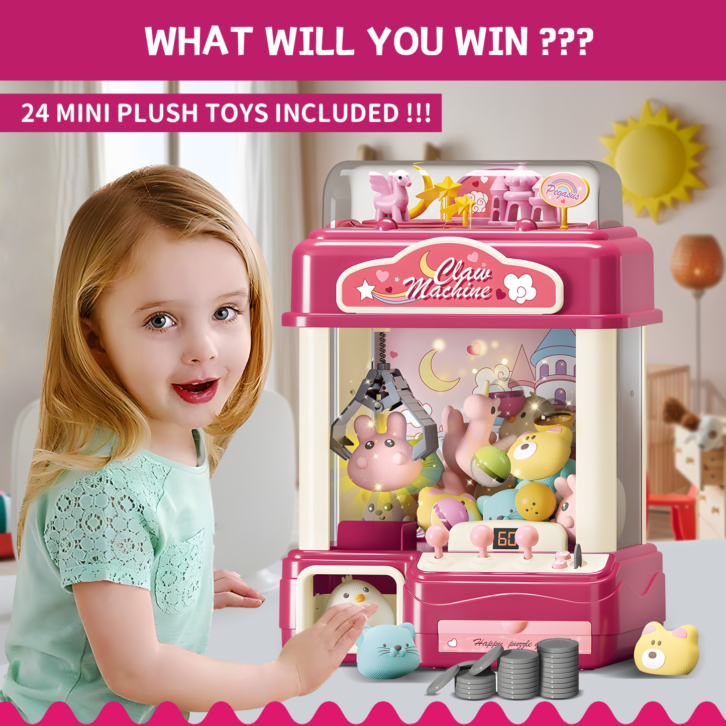 Interactive Claw Toy Arcade Machine with Prizes