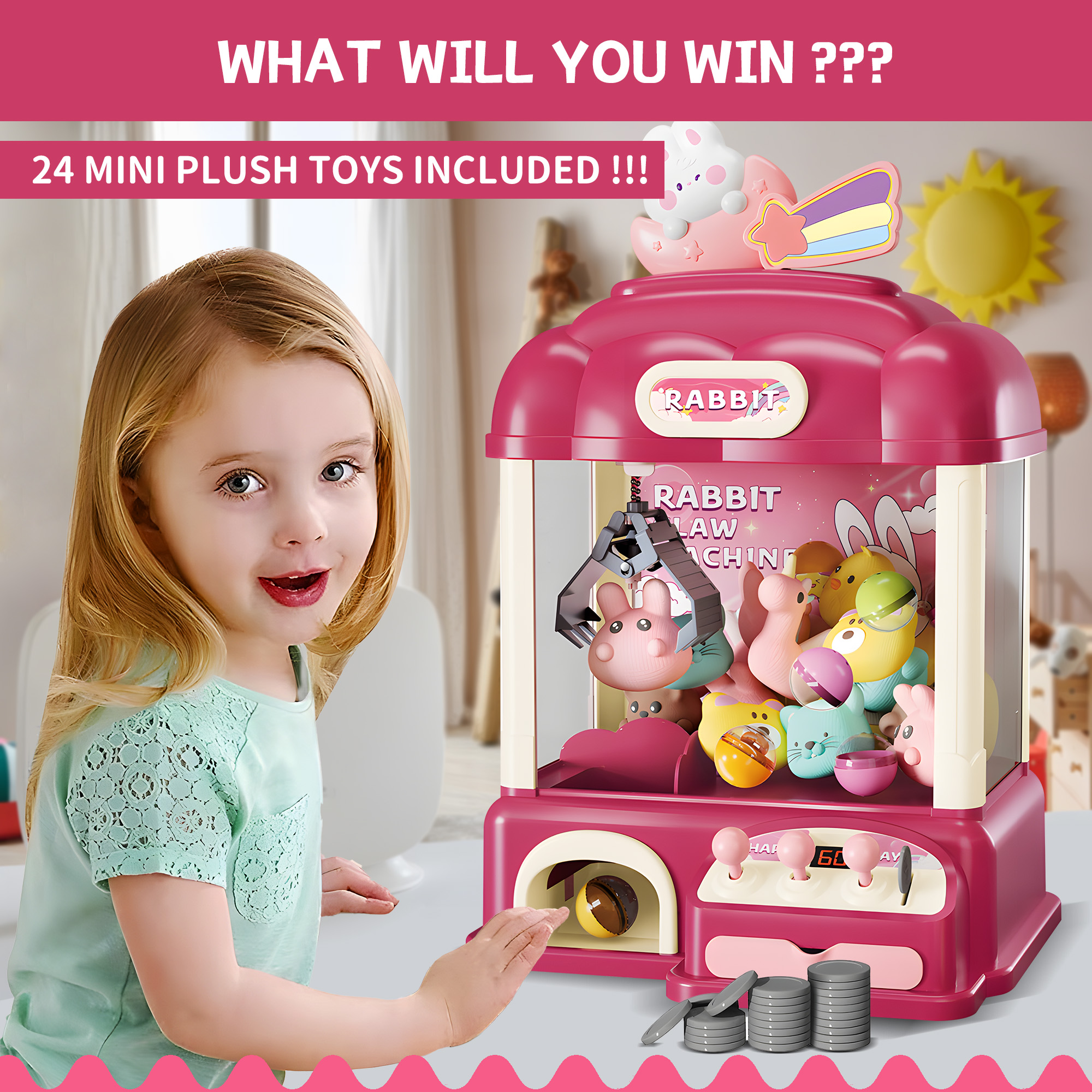 Kids Claw Machine with Toys Inside