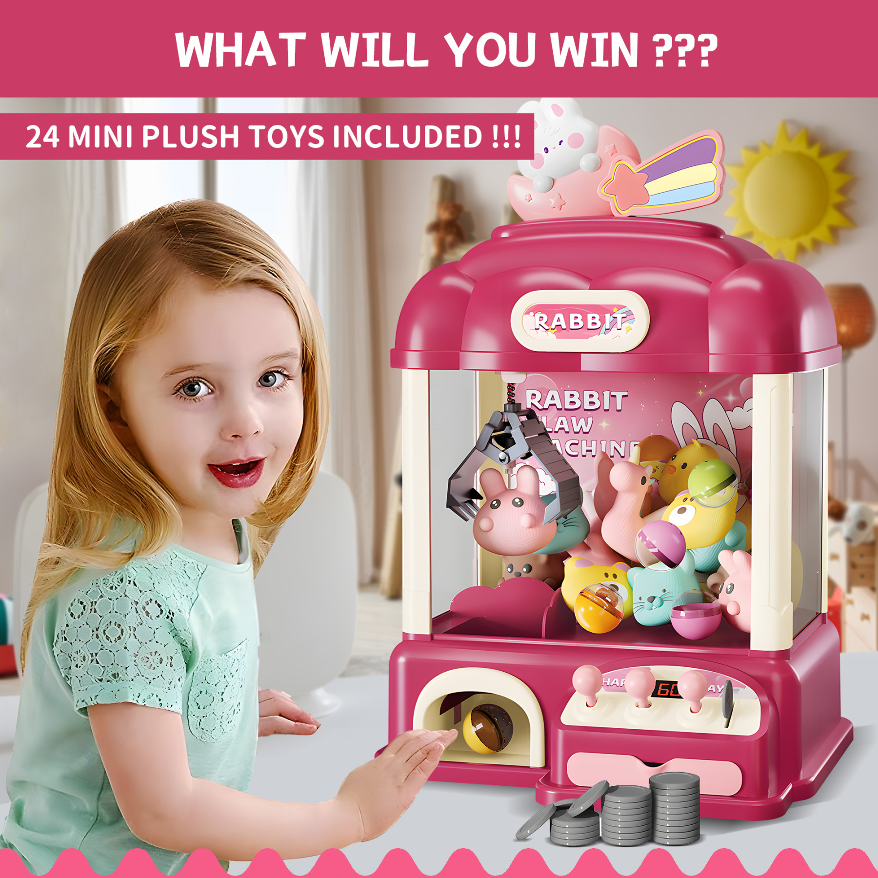 Kids Claw Machine with Toys Inside