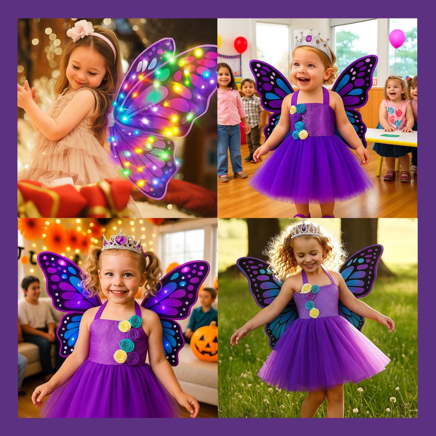Princess Light Up Dress with LED Butterfly Wings