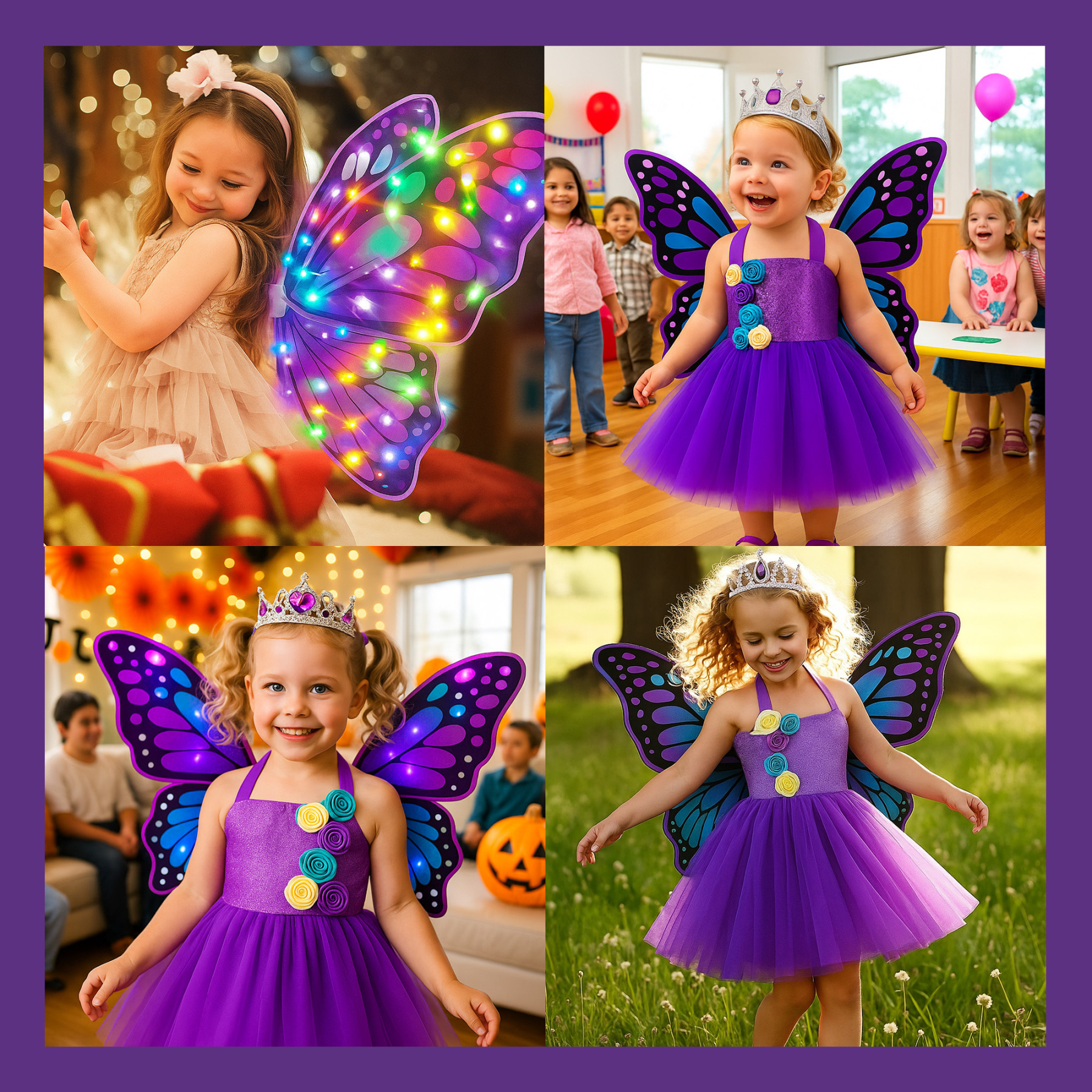 Princess Light Up Dress with LED Butterfly Wings