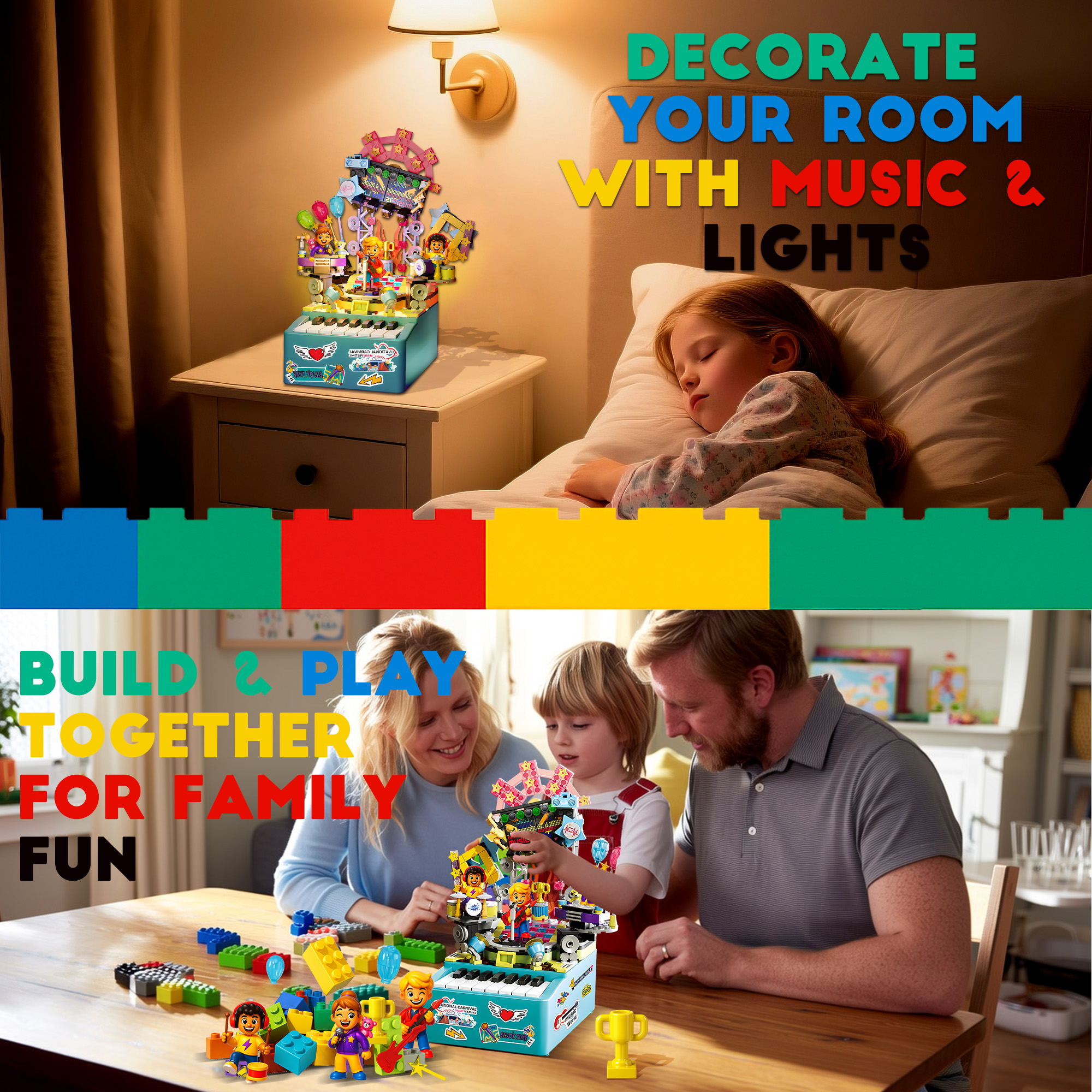 STEM Piano Music Building Block Set with Light & Sound