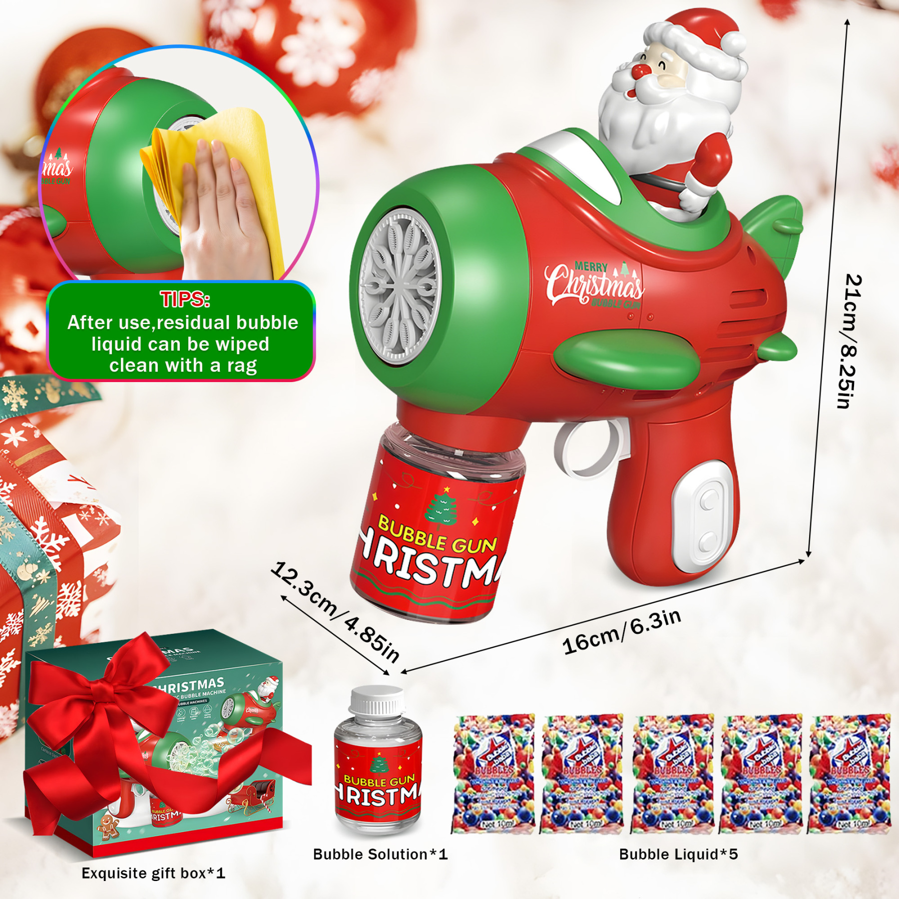 Christmas Bubble Gun 