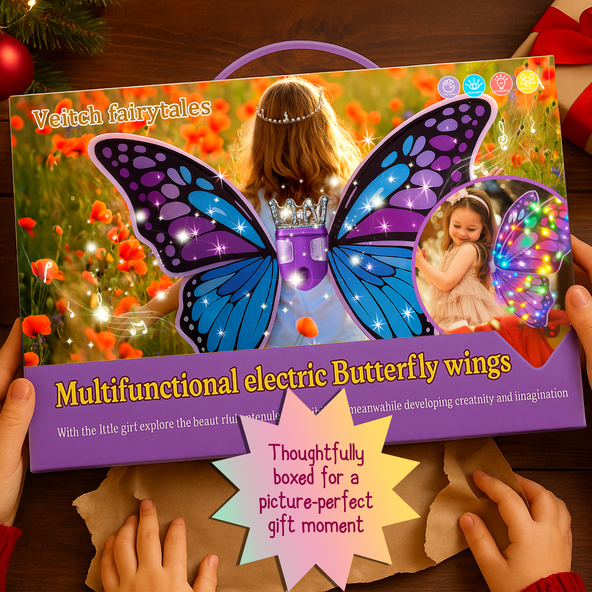 Princess Light Up Dress with LED Butterfly Wings