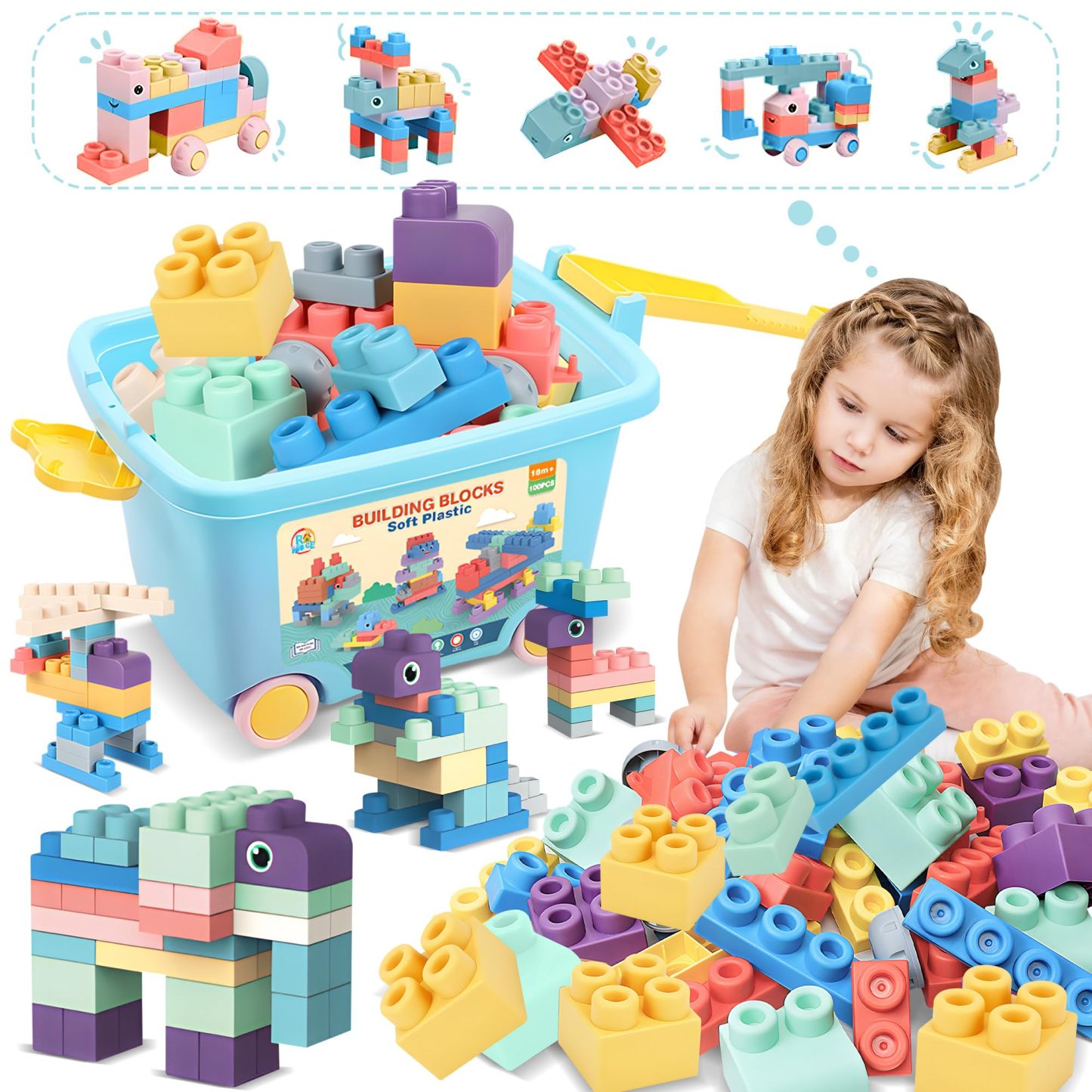 Baby Blocks Set with Storage Bucket