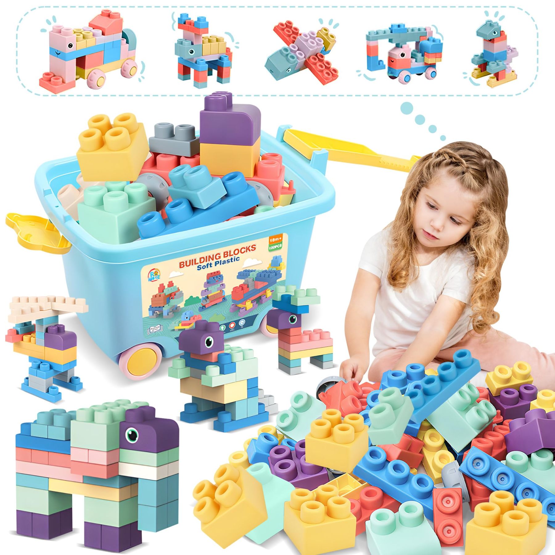 Baby Blocks Set with Storage Bucket