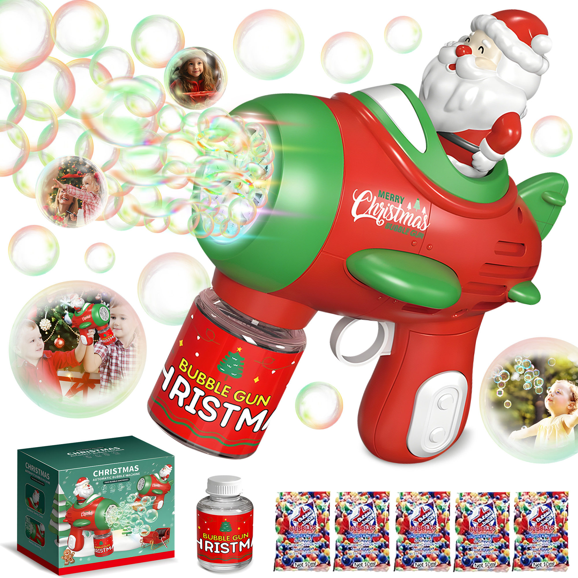 Christmas Bubble Gun 
