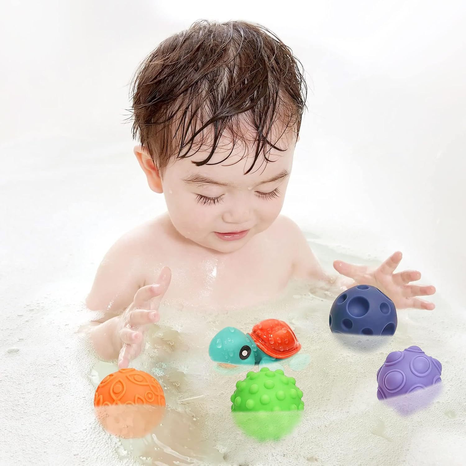 Toddler Ball 1-3 Baby Sensory Toy Montessori Toy Suitable for 6-12 Months Baby Ball Toy Sensory Ball BPA Free Teething Gift Toddler Ball Bath Toy Bright Colors Multi-Texture