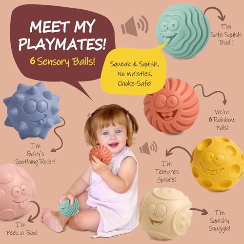 6PCS Sensory Balls for Baby