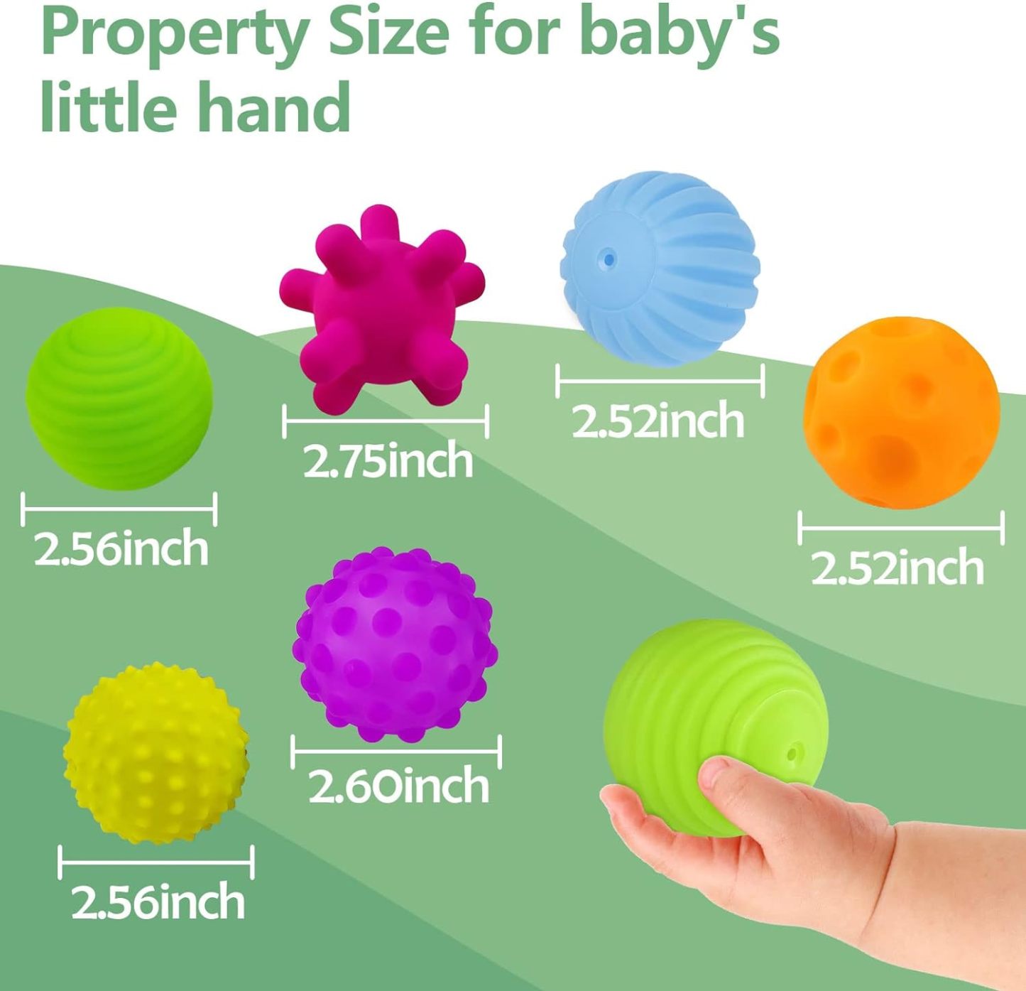 Sensory ball suitable for infants 6 to 12 months, sensory baby toys, suitable for toddlers 1-3 years old, bright color texture multi-soft ball gift set, Montessori toys suitable for 6-12 months baby toys (6 pieces)