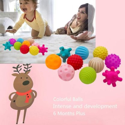 Baby Kids Sensory Balls, Soft Montessori Toys for 6 to 12 Months Baby Sensory Toy Balls Toddler and Infant Small Massaging Soft Textured Multi Ball Set