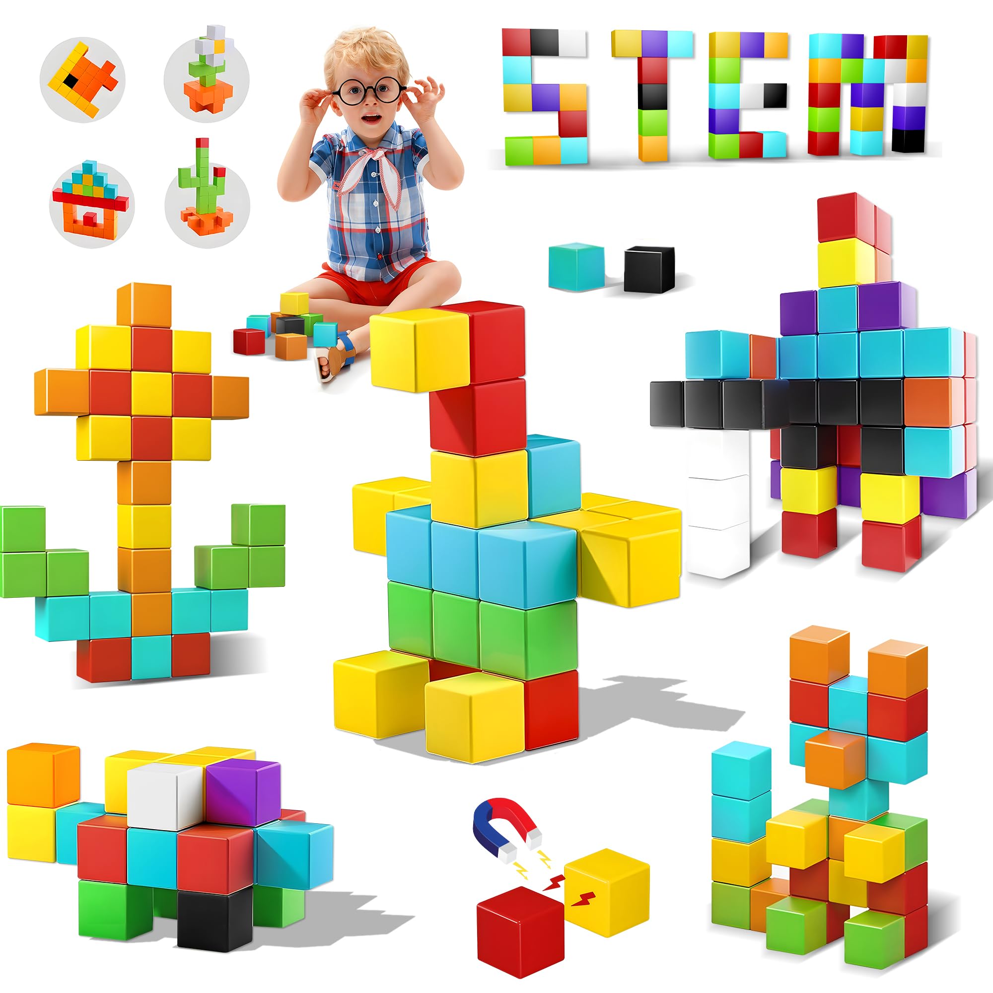 64PCS Magnetic Building Blocks Set for Kids