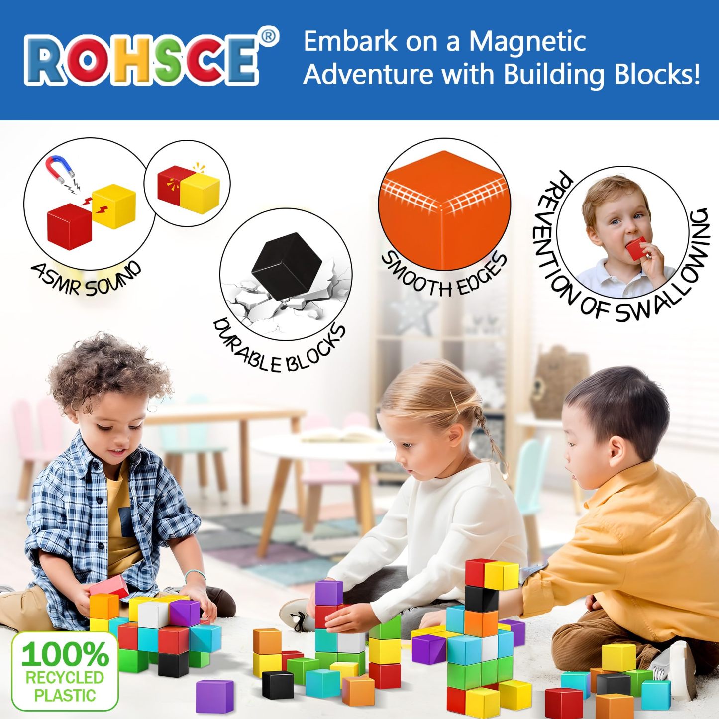 64PCS Magnetic Building Blocks Set for Kids
