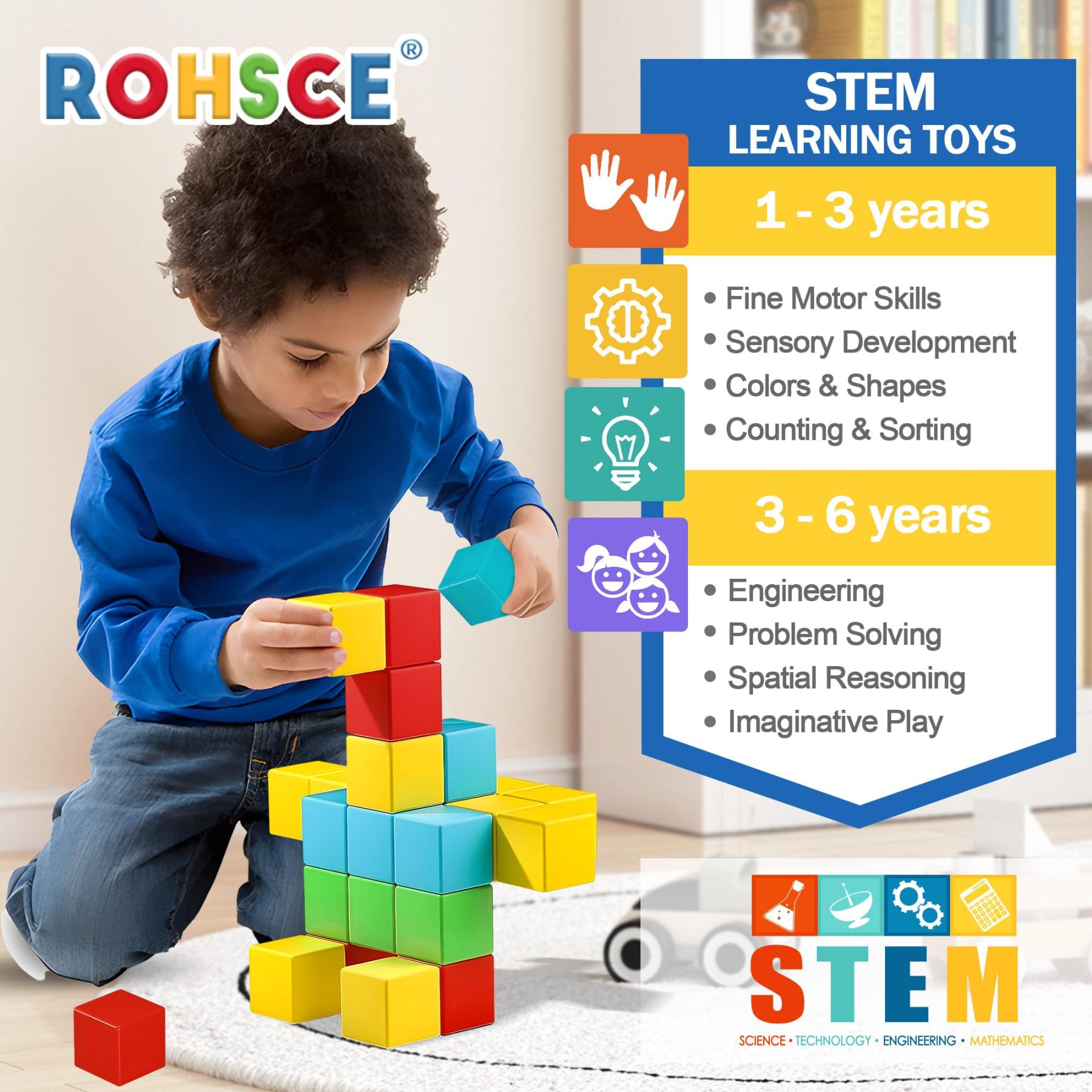 64PCS Magnetic Building Blocks Set for Kids