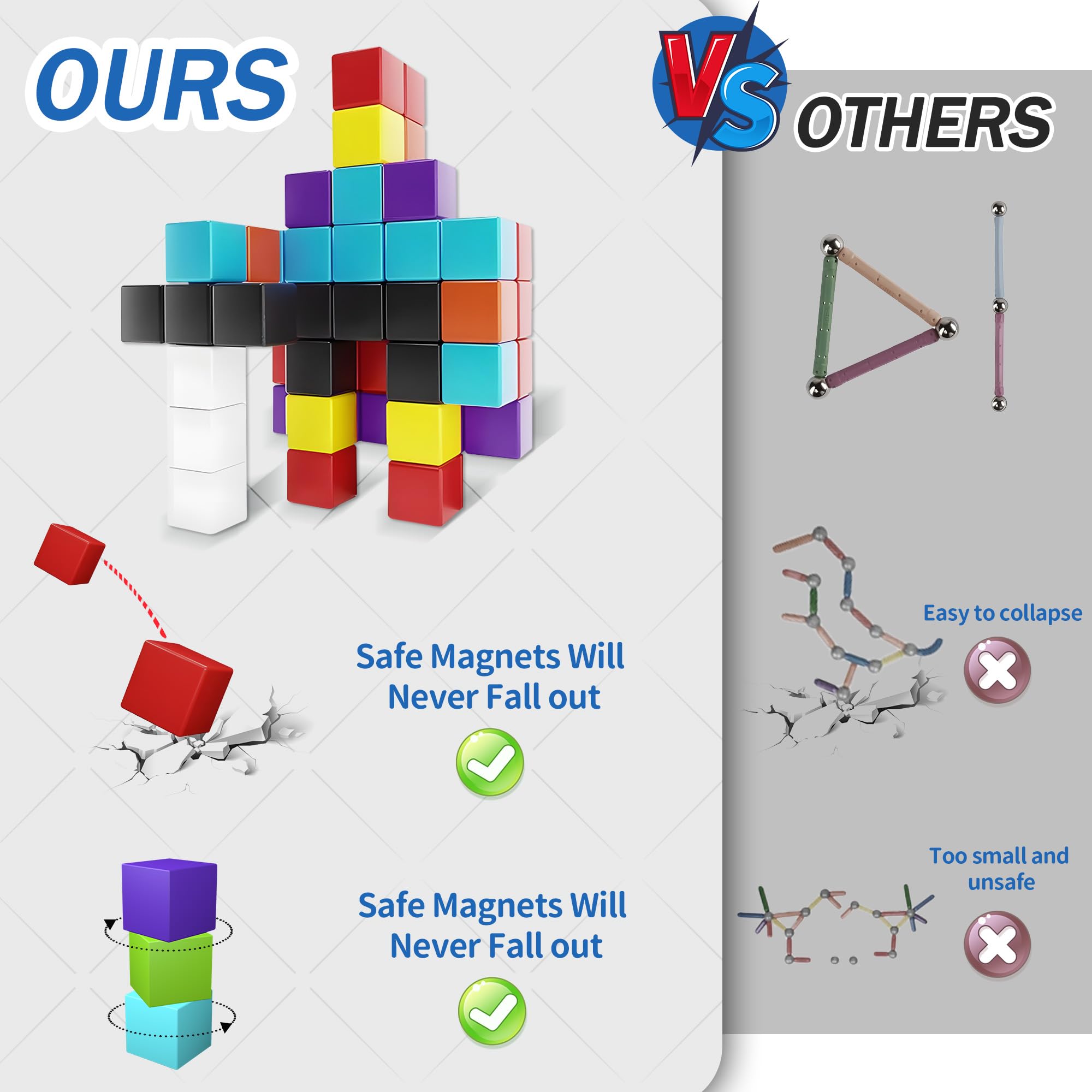 64PCS Magnetic Building Blocks Set for Kids