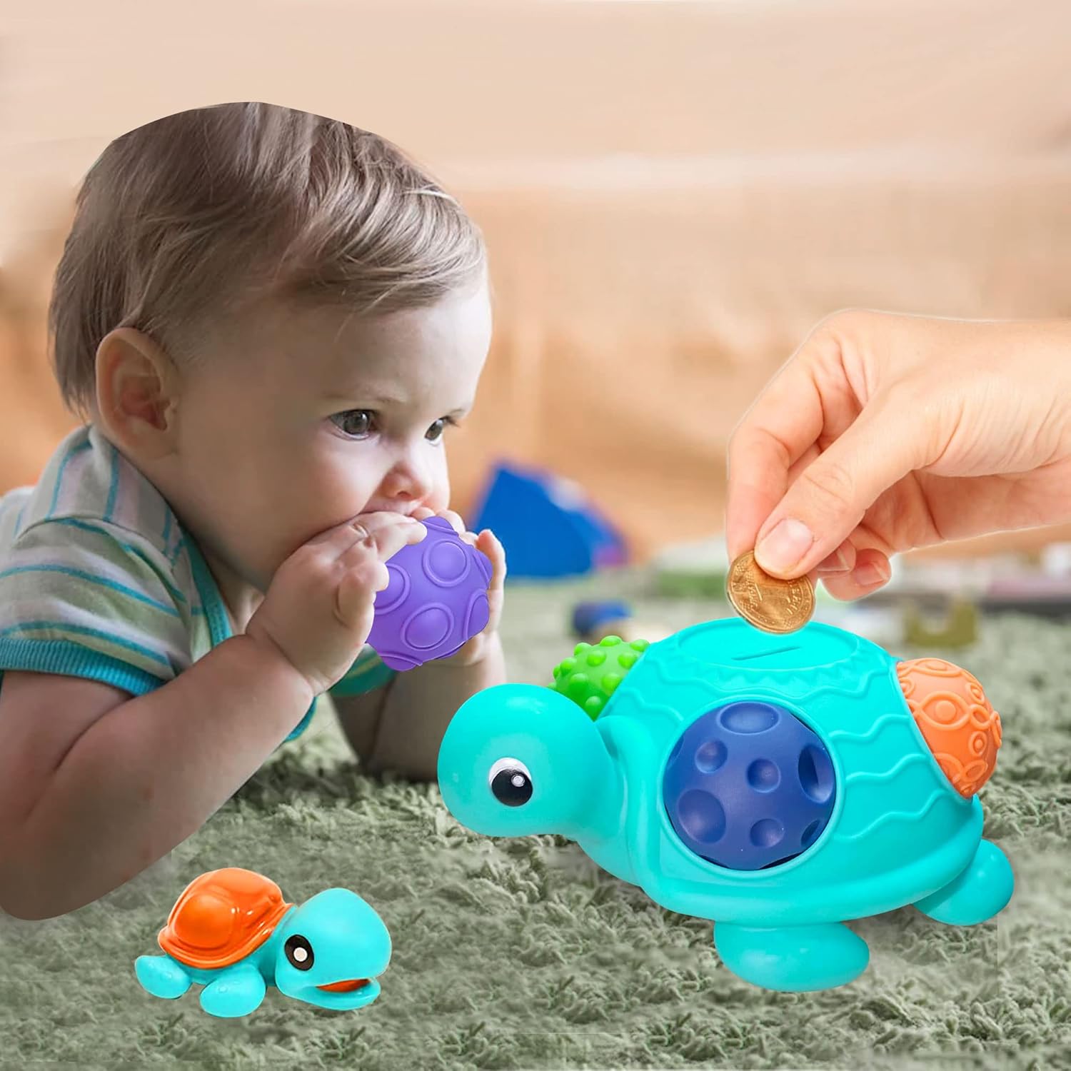 Toddler Ball 1-3 Baby Sensory Toy Montessori Toy Suitable for 6-12 Months Baby Ball Toy Sensory Ball BPA Free Teething Gift Toddler Ball Bath Toy Bright Colors Multi-Texture