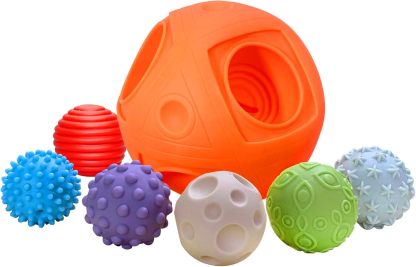 Toddler Ball 1-3 Baby Sensory Toy Montessori Toy Suitable for 6-12 Months Baby Ball Toy Sensory Ball BPA Free Teething Gift Toddler Ball Bath Toy Bright Colors Multi-Texture