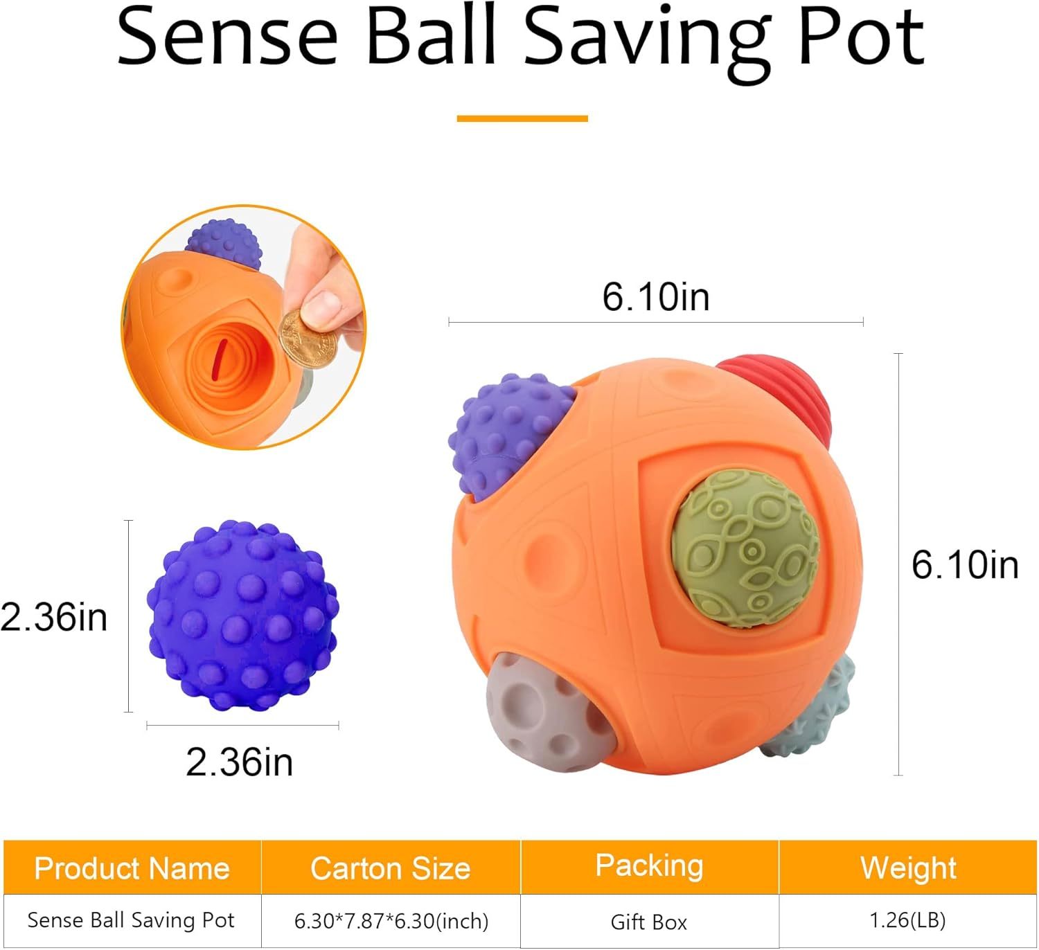 Toddler Ball 1-3 Baby Sensory Toy Montessori Toy Suitable for 6-12 Months Baby Ball Toy Sensory Ball BPA Free Teething Gift Toddler Ball Bath Toy Bright Colors Multi-Texture