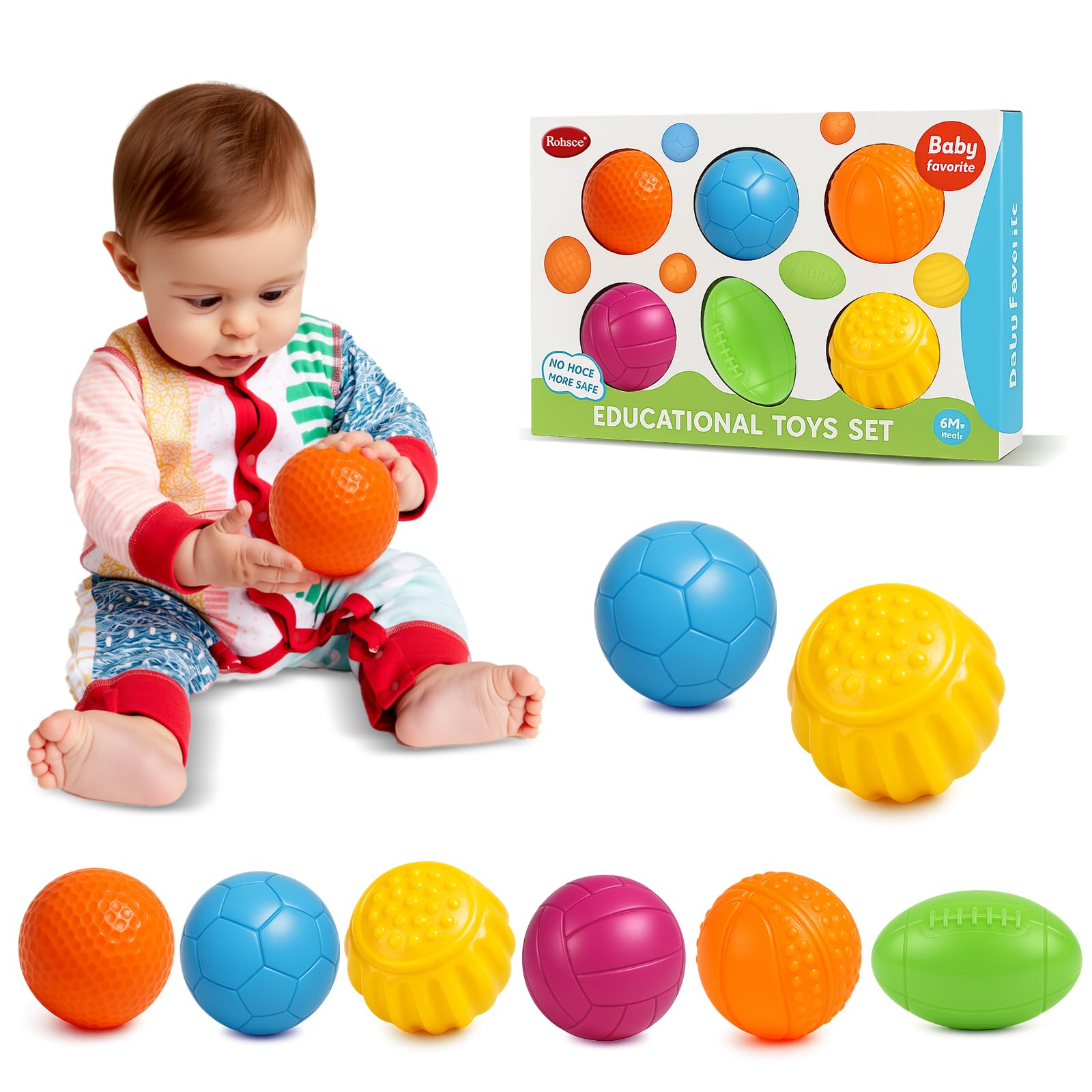 Baby Bath Toys Sensory Balls Set