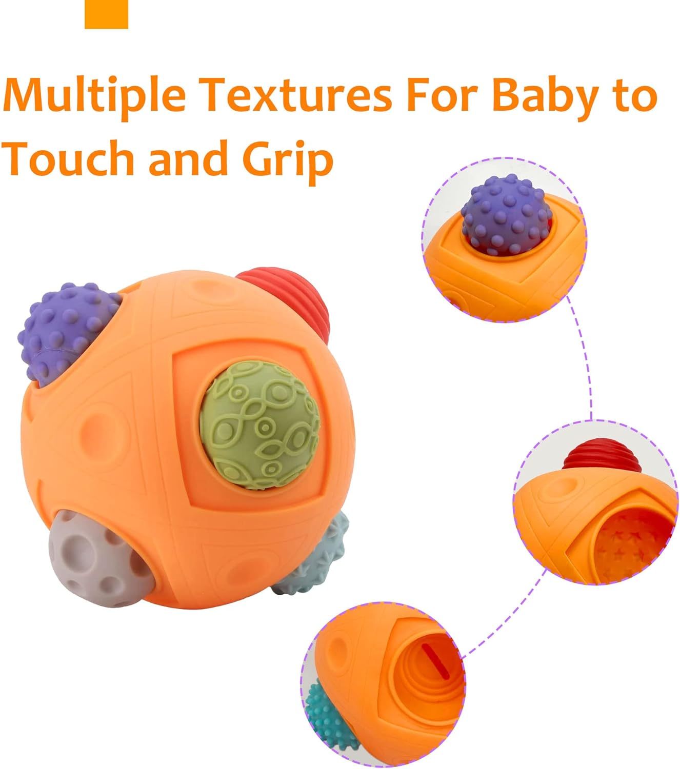 Toddler Ball 1-3 Baby Sensory Toy Montessori Toy Suitable for 6-12 Months Baby Ball Toy Sensory Ball BPA Free Teething Gift Toddler Ball Bath Toy Bright Colors Multi-Texture