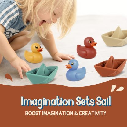 Floating Boat & Spraying Duck Baby Bathtub Toys Set