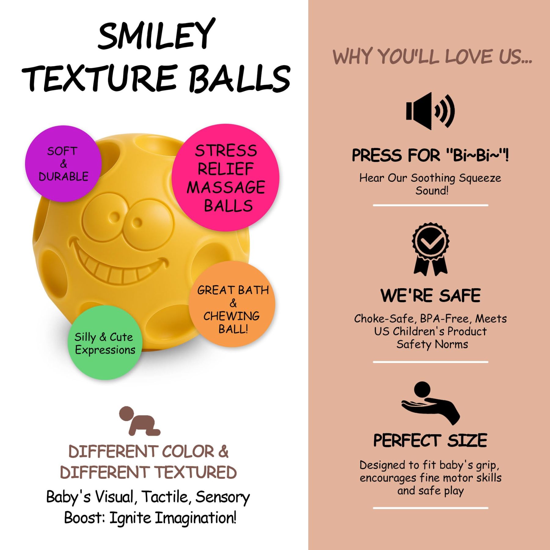6PCS Sensory Balls for Baby